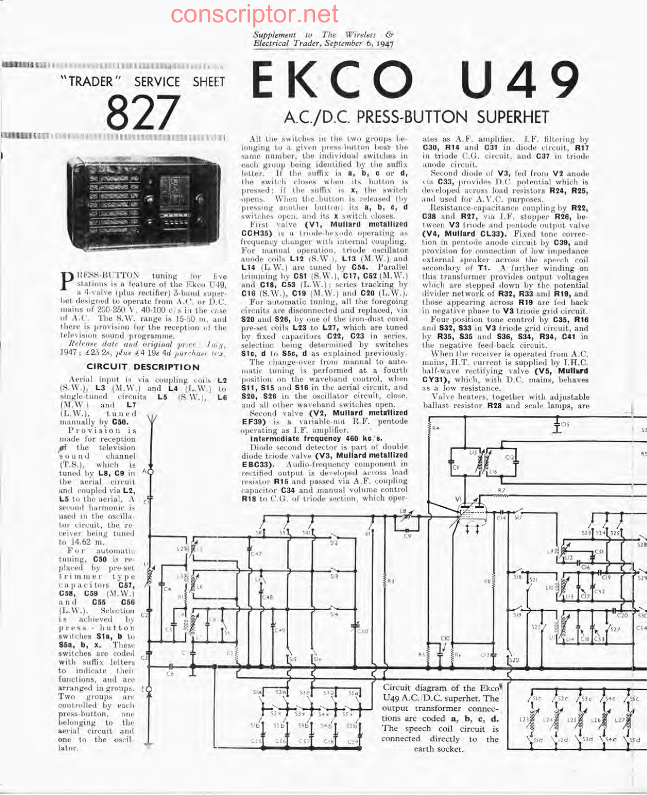 EKCO U49 Service manual