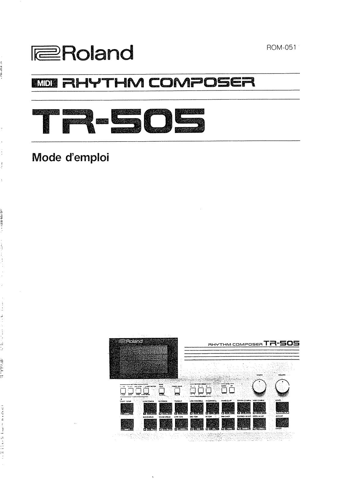 Roland TR-505 User Manual