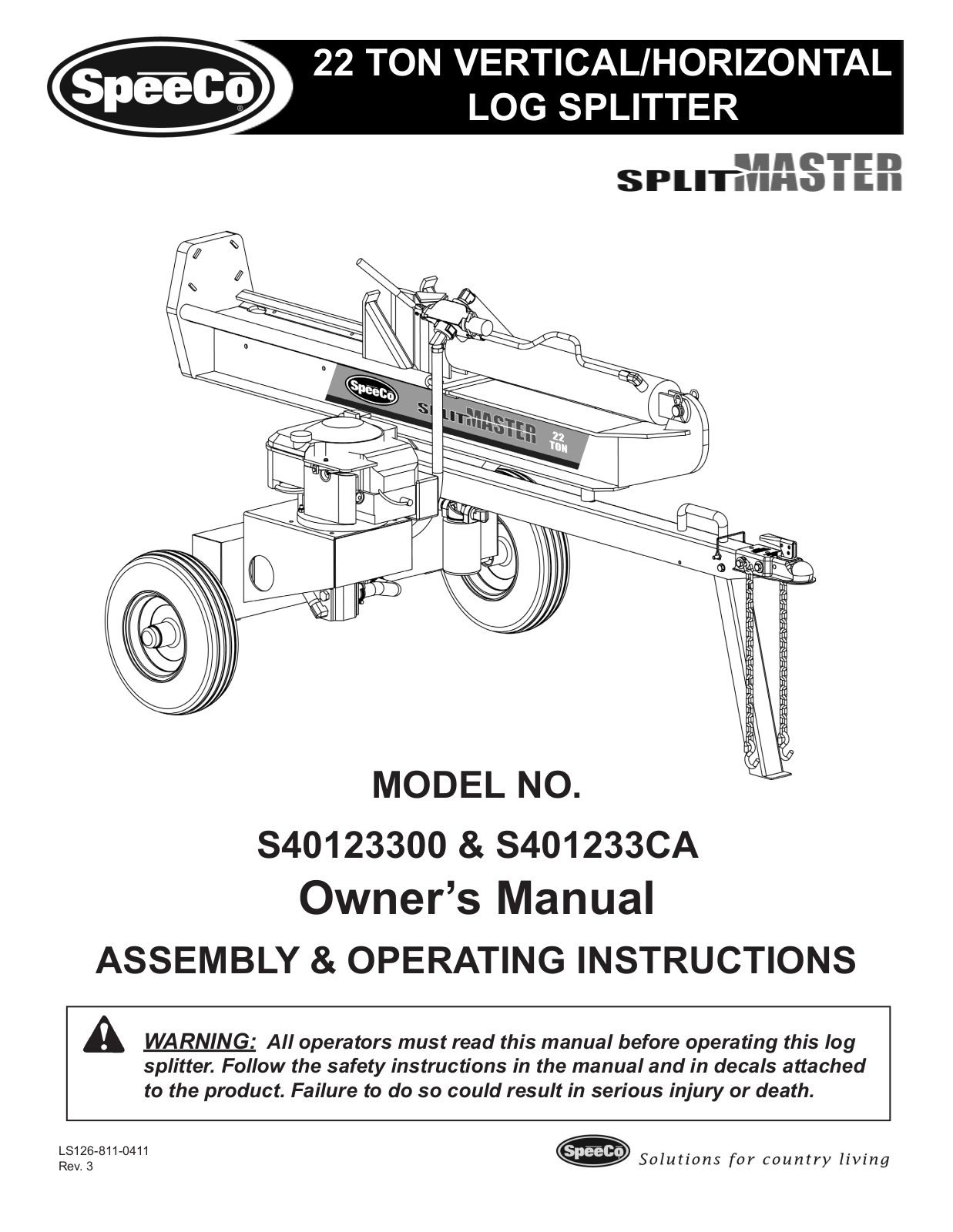 Speeco S401233CA User Manual