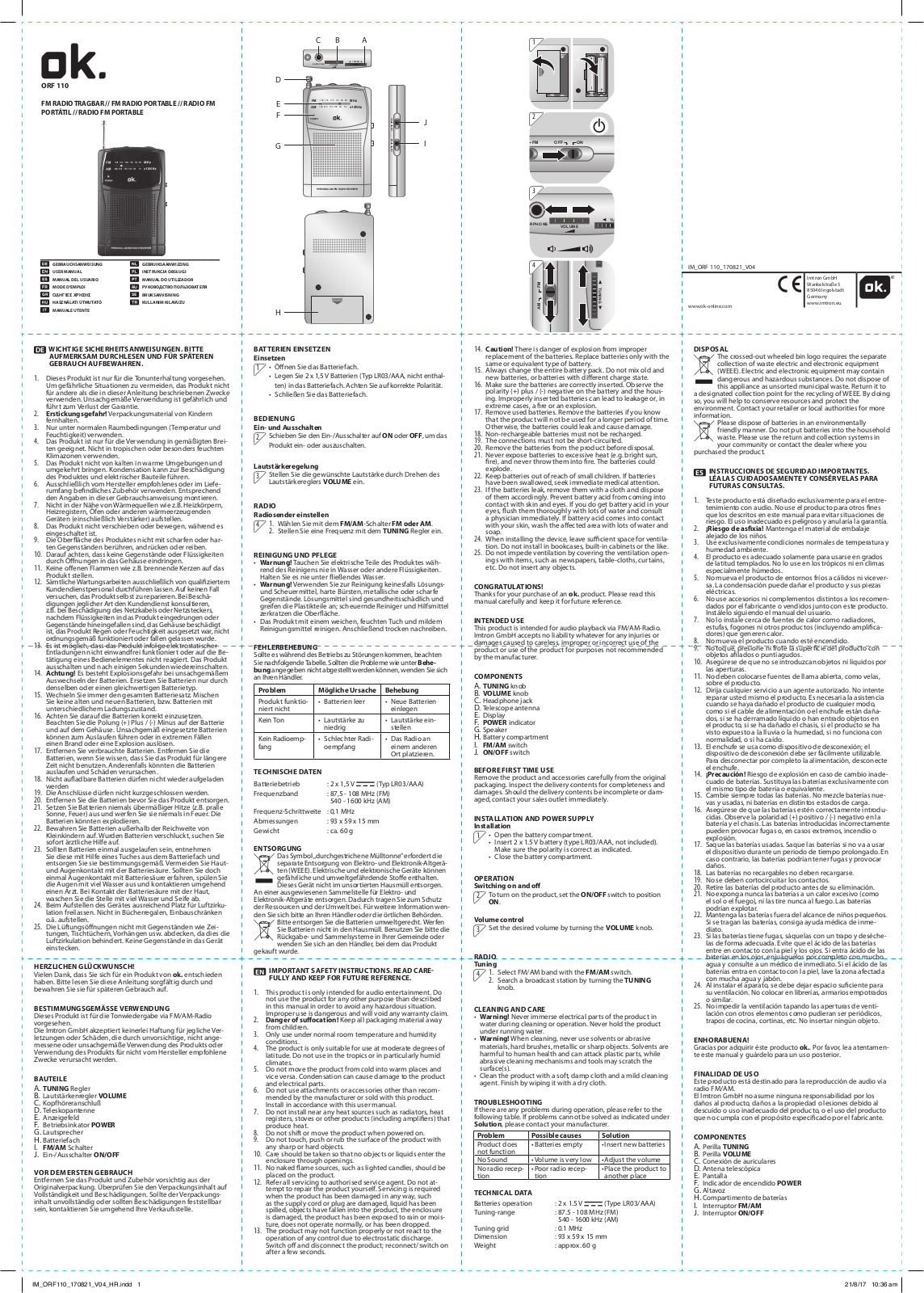 OK. ORF 110 User guide - ManualMachine.com