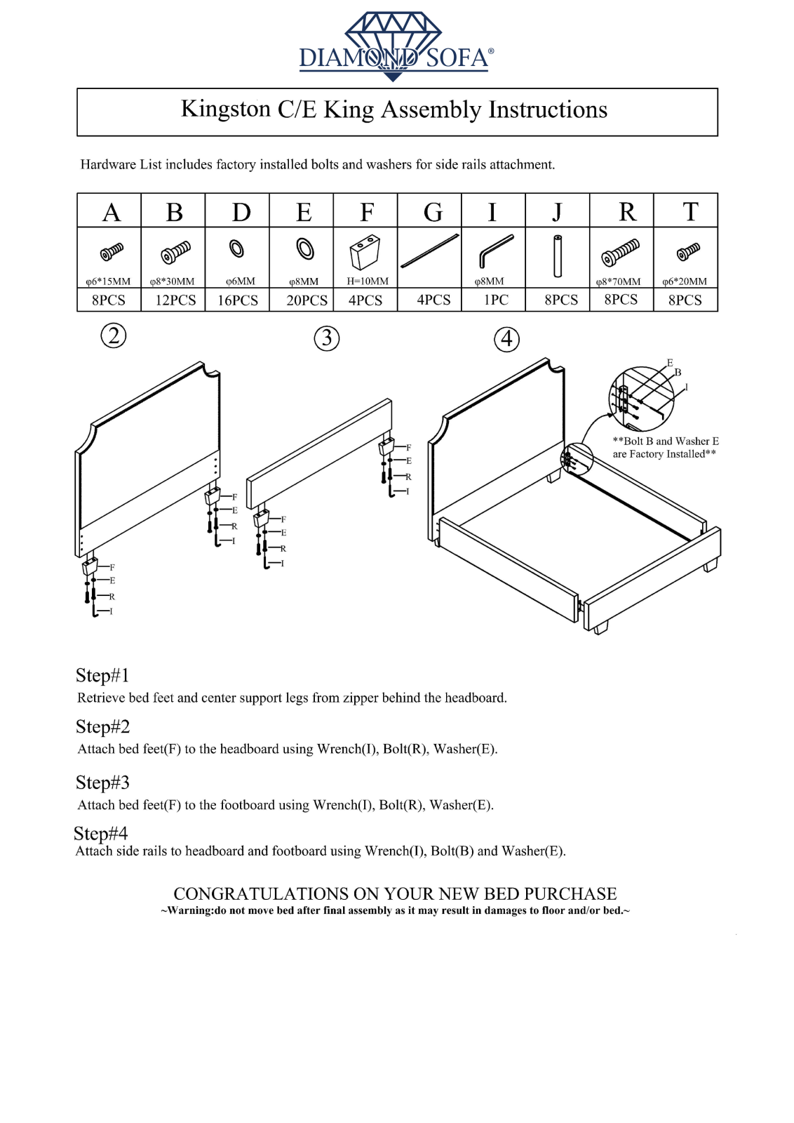 Diamond Sofa DSF1882 Installation & Assembly - ManualMachine.com