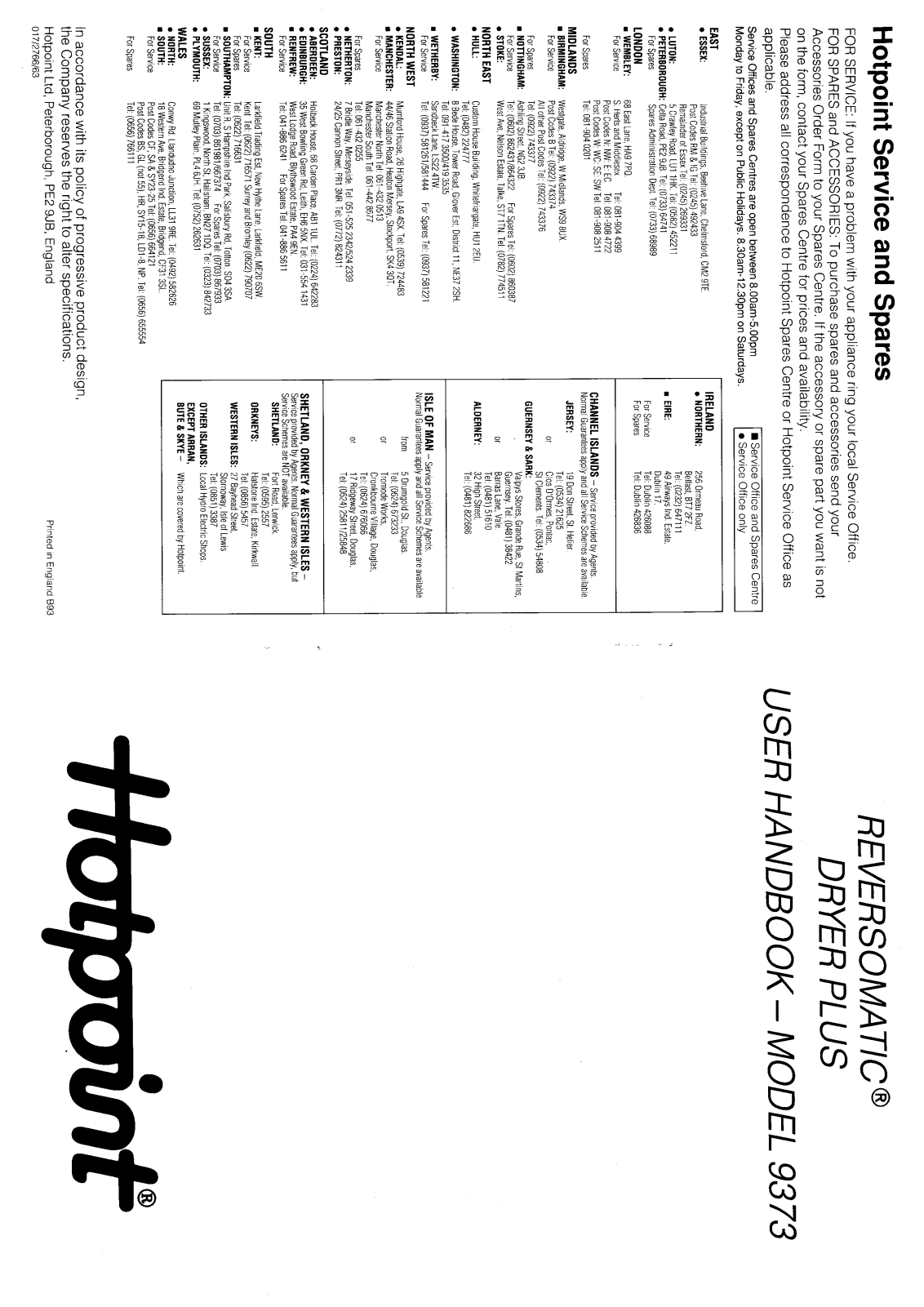 Hotpoint-Ariston HB9373 User Manual