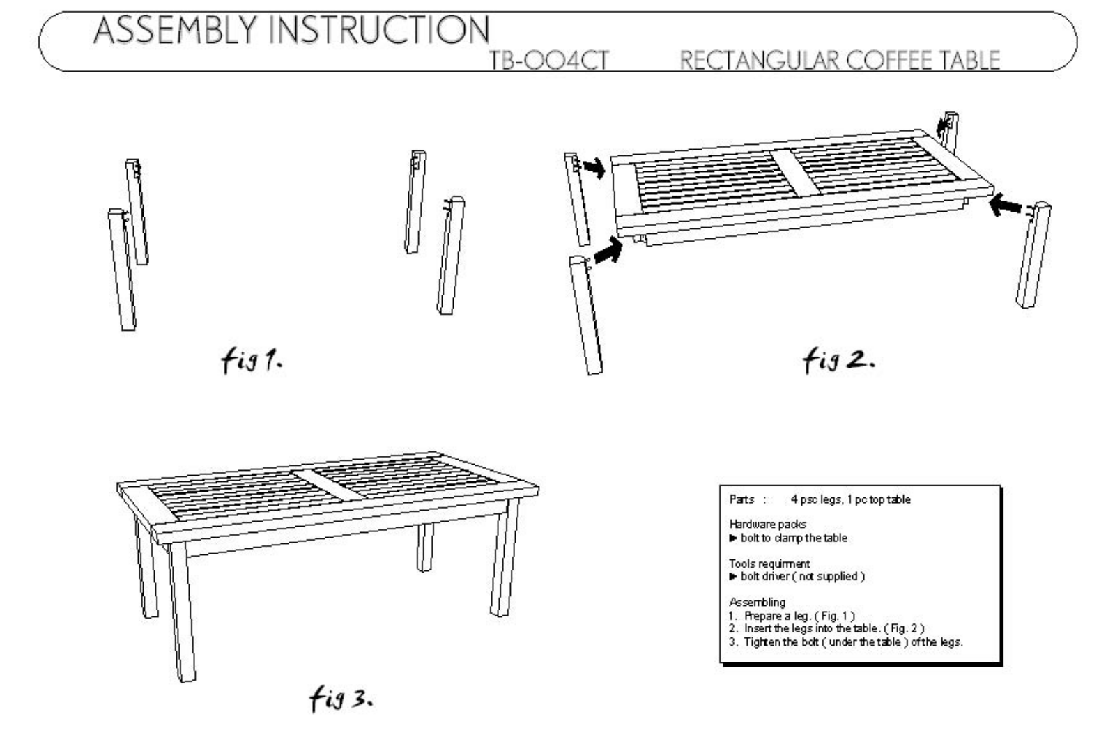 Anderson TB004CT Assembly Guide