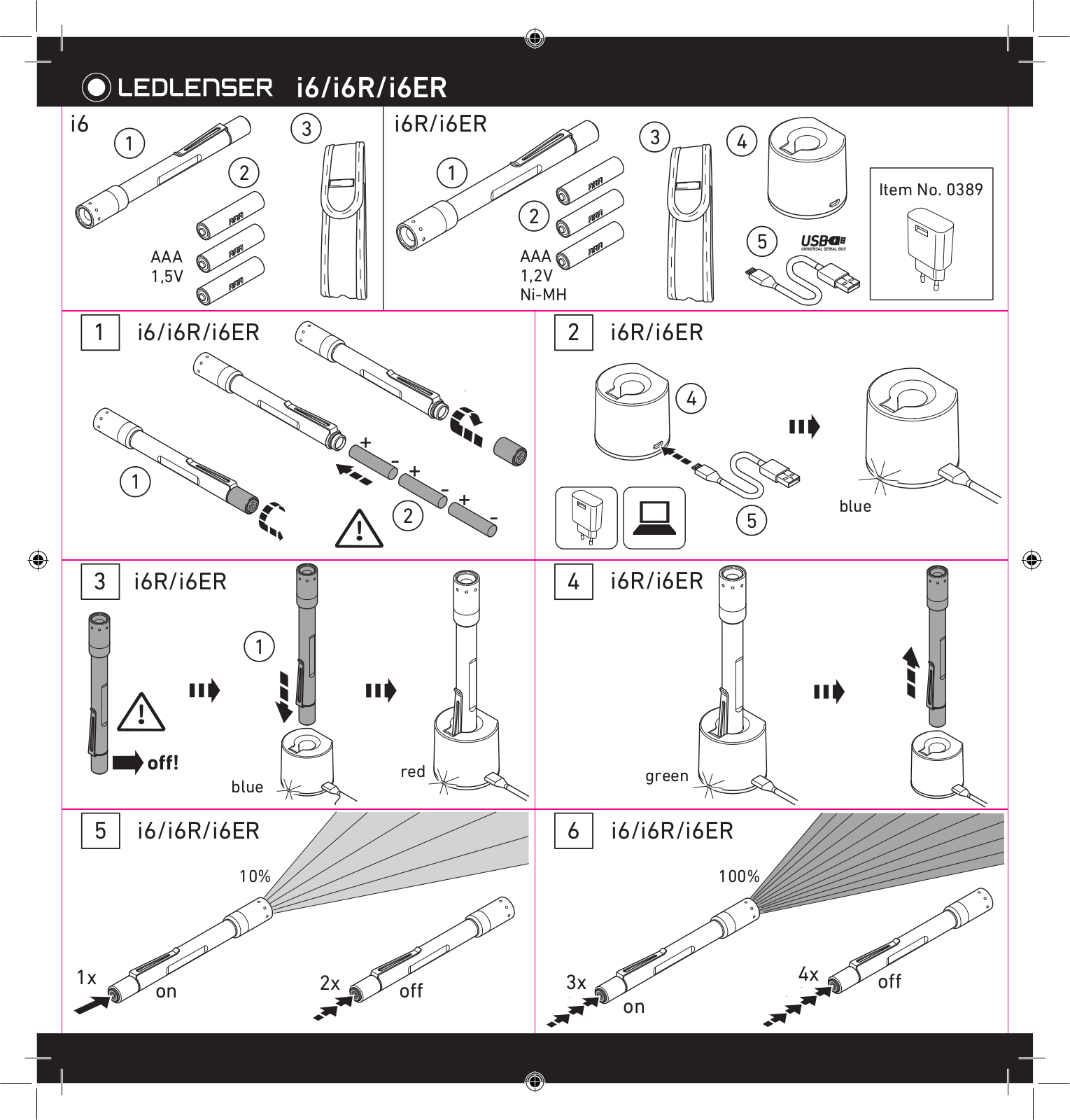 Ledlenser i6, i6R, i6ER User guide