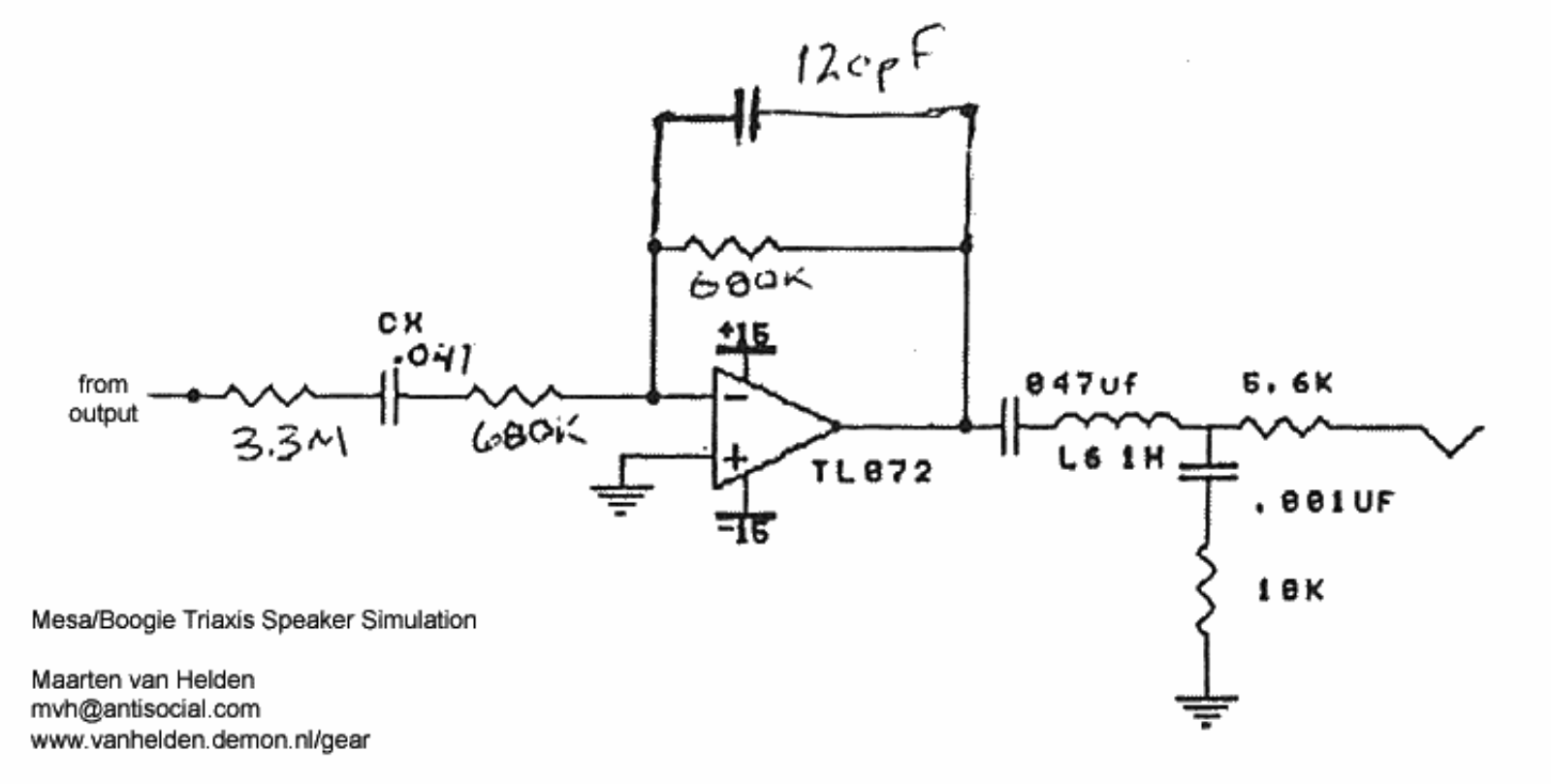 Mesa Boogie triaxis schematic