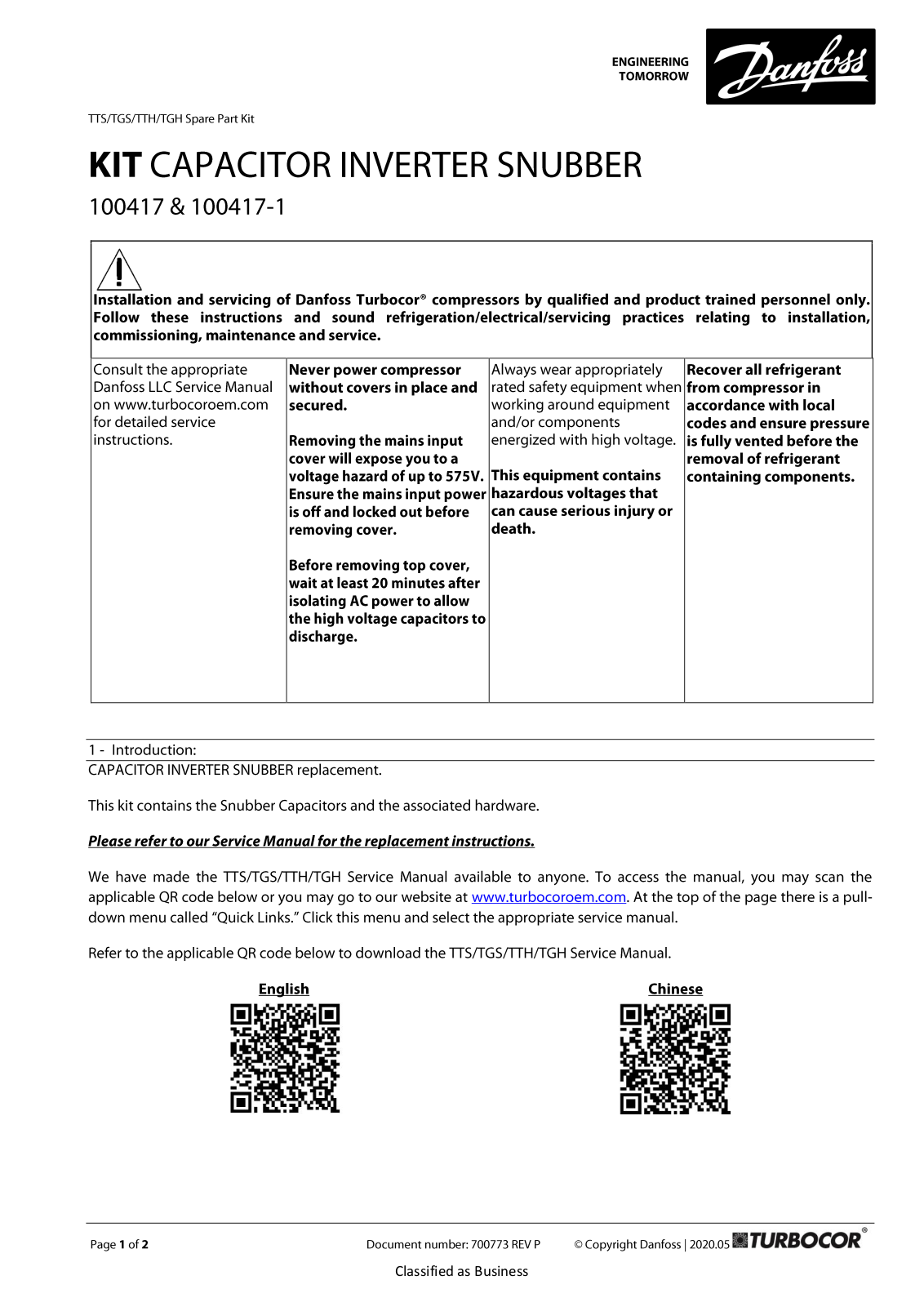 Danfoss 100417 Service guide