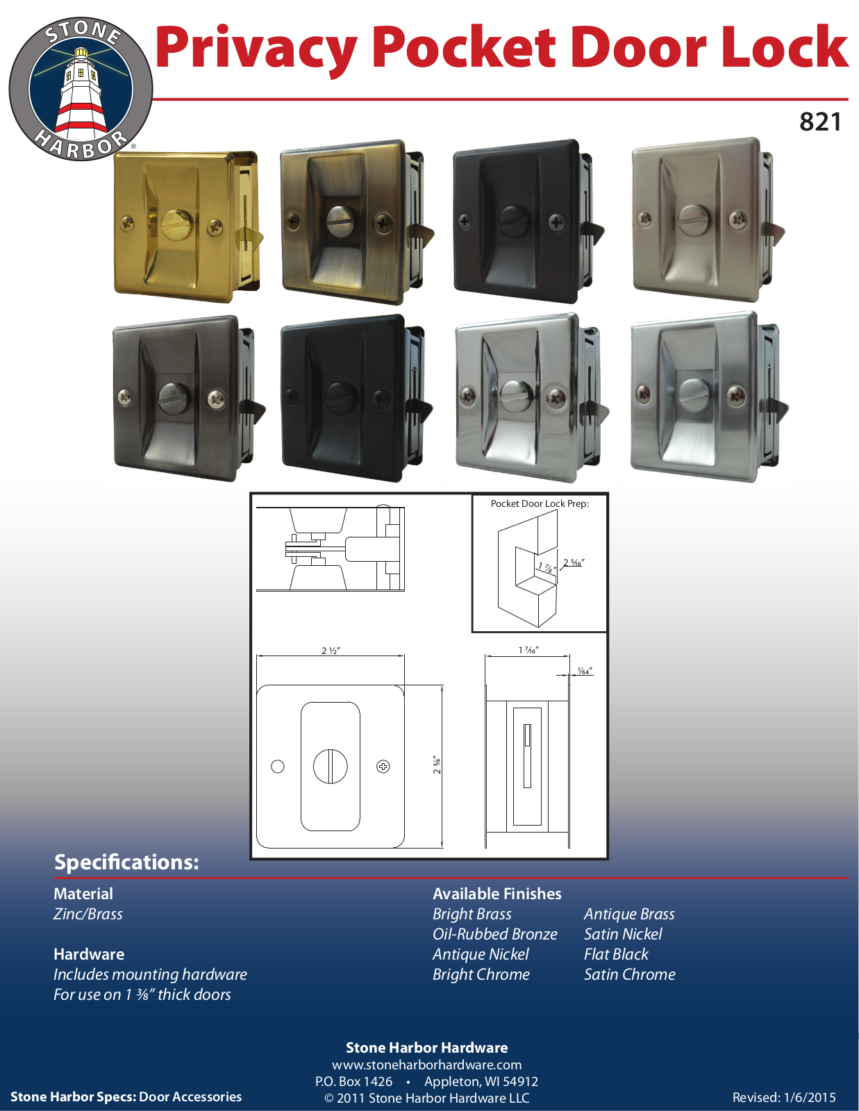 Stone Harbor Hardware STHH1138 Specifications - ManualMachine.com
