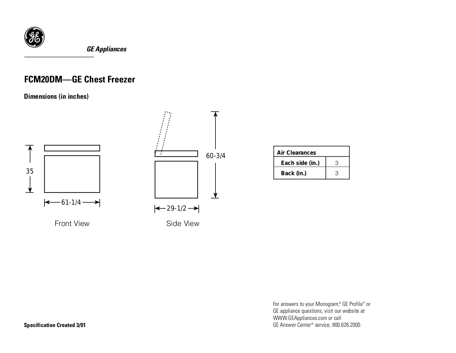 GE FCM20DMWH, FCM20DM User Manual