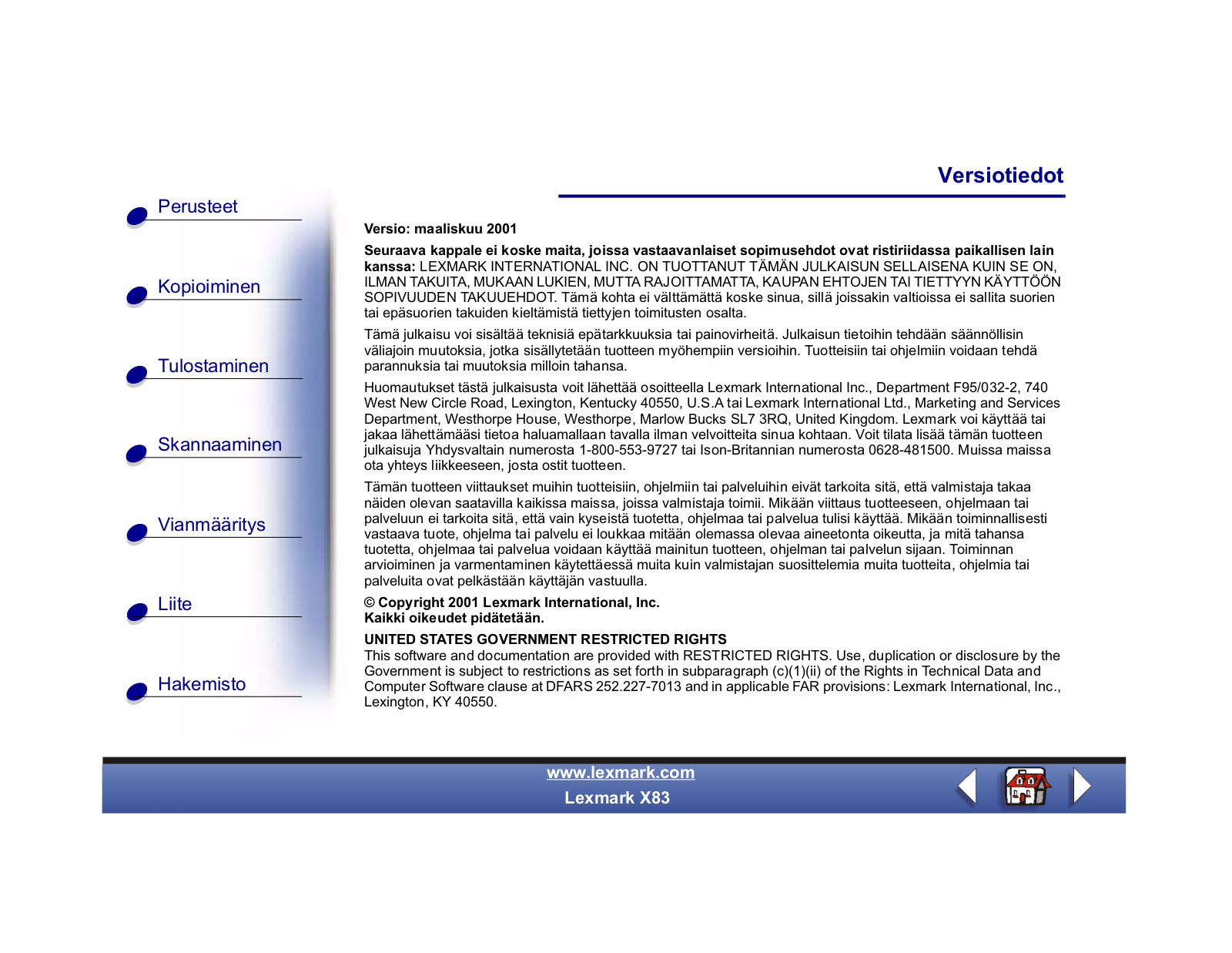 Lexmark X83 User Manual