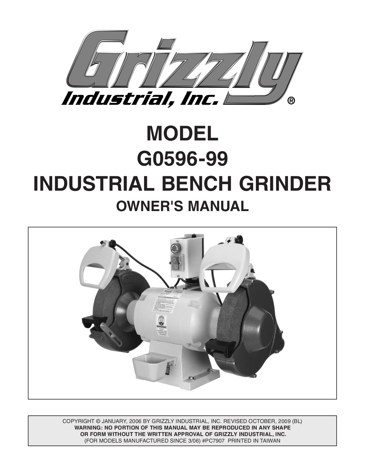 Grizzly G0596, G0599 User Manual