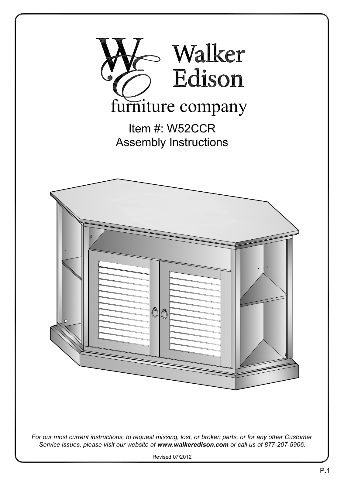 Walker W52CCRBL, W52CCRWH User Manual