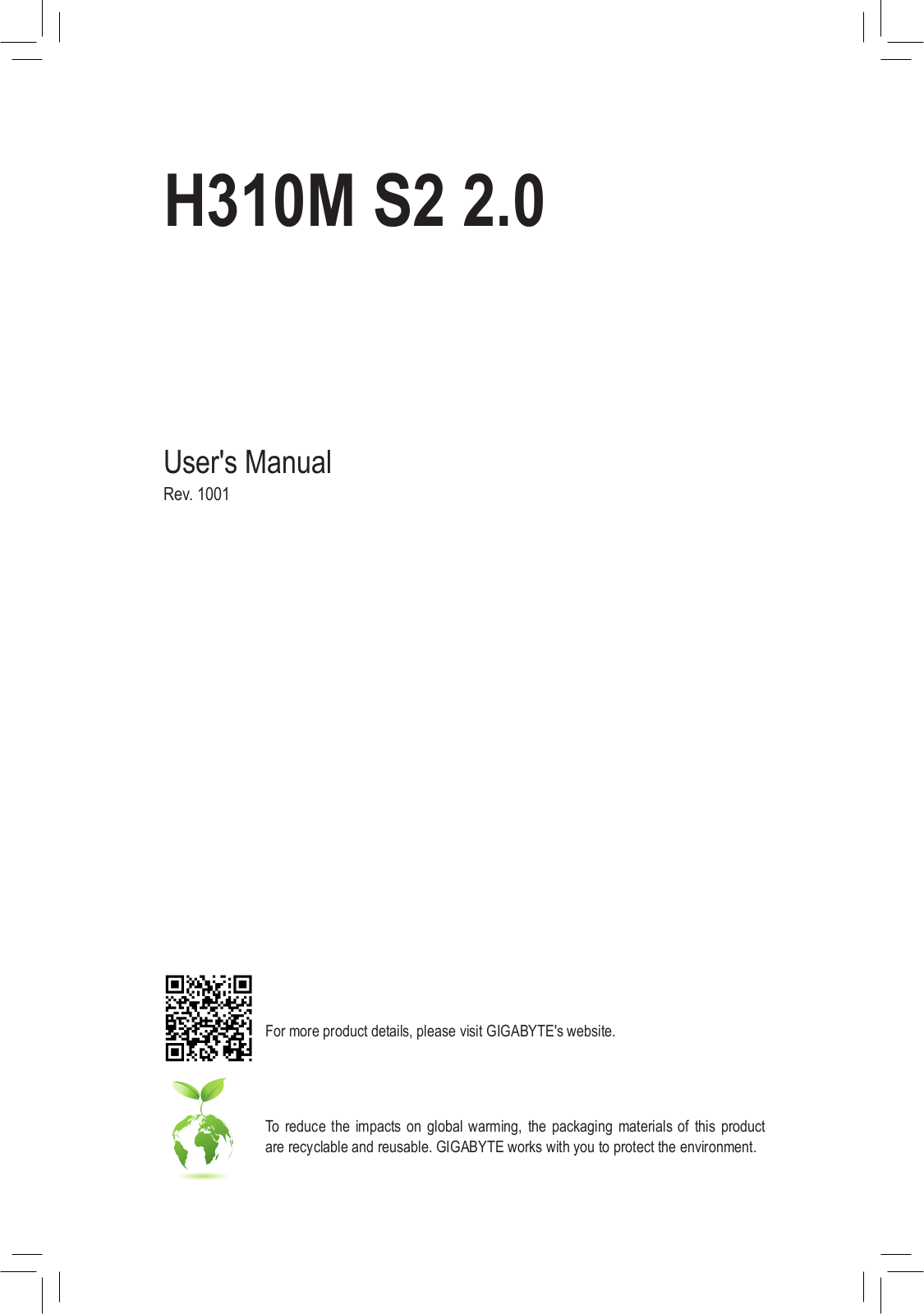 GIGABYTE H310M S2 2.0 (rev. 1.0) User manual