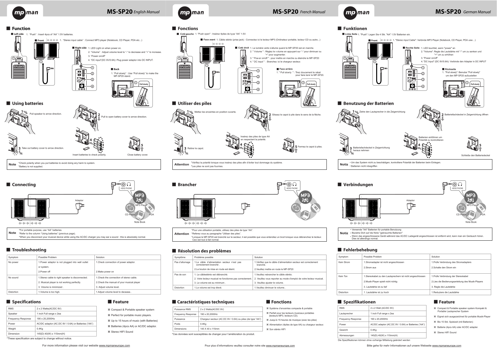 MPMAN MS SP20 User Manual