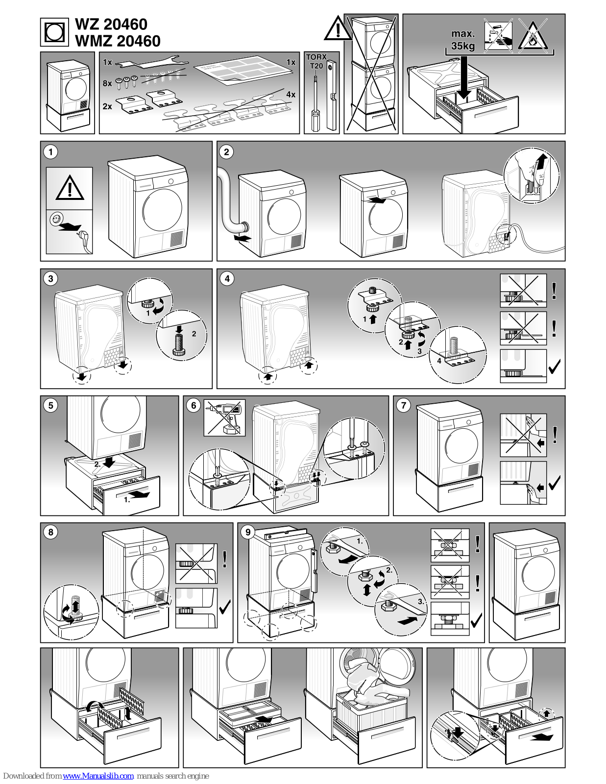 Bosch wz 20460, wMz 20460 Installation Instructions Manual