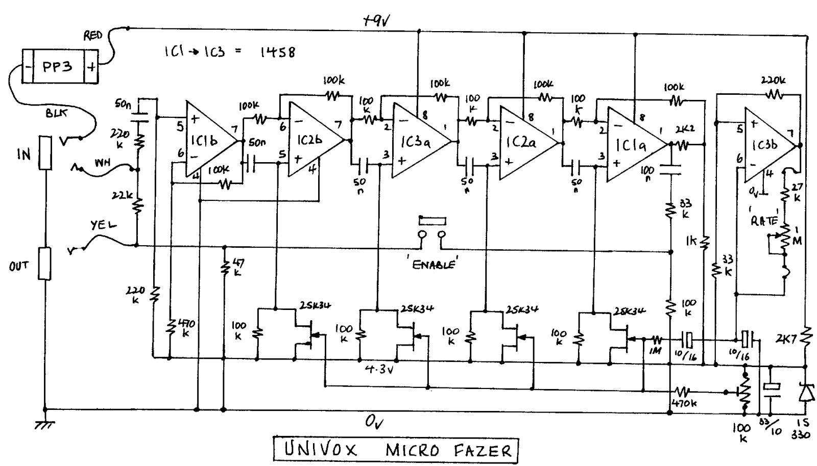 Univox microfazer schematic