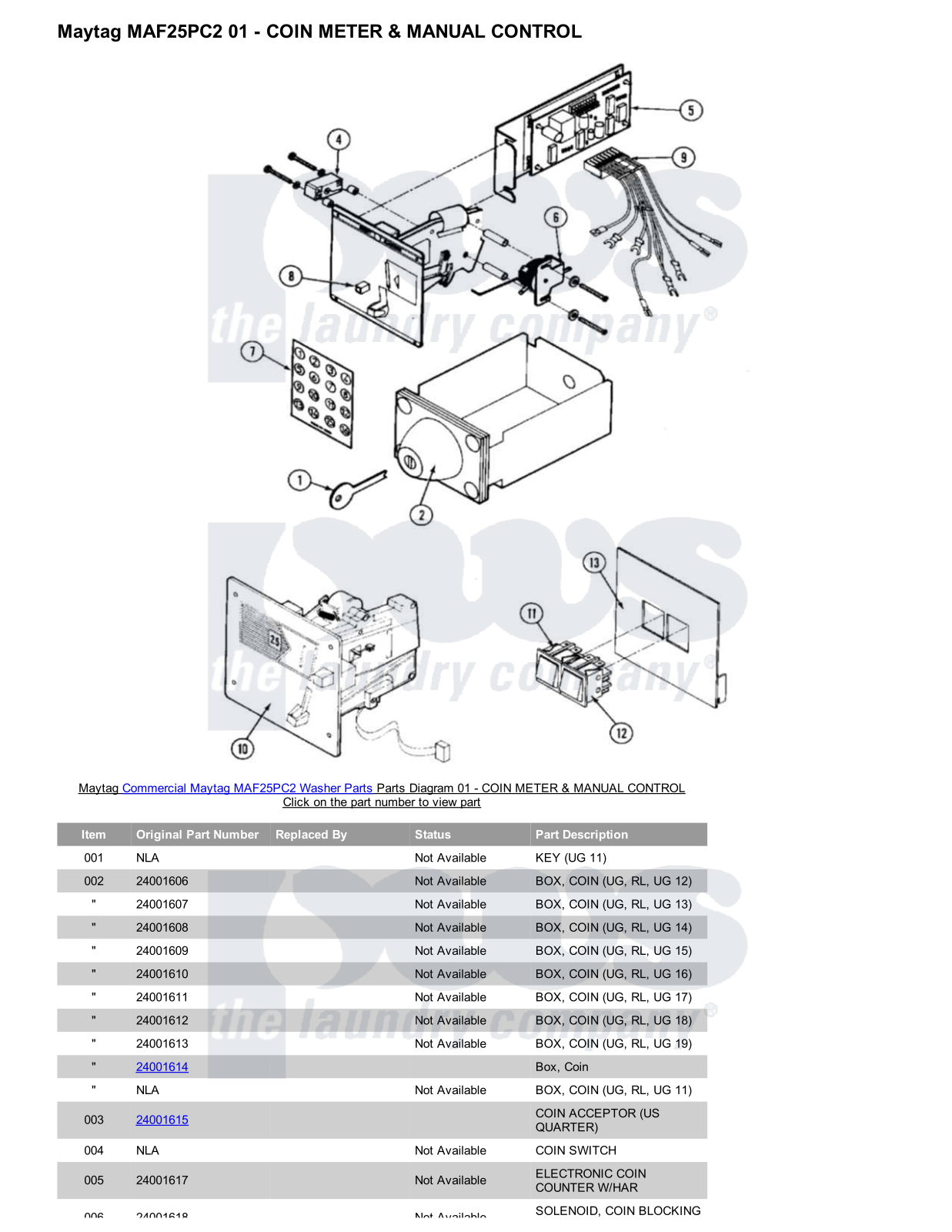 Maytag MAF25PC2 Parts Diagram