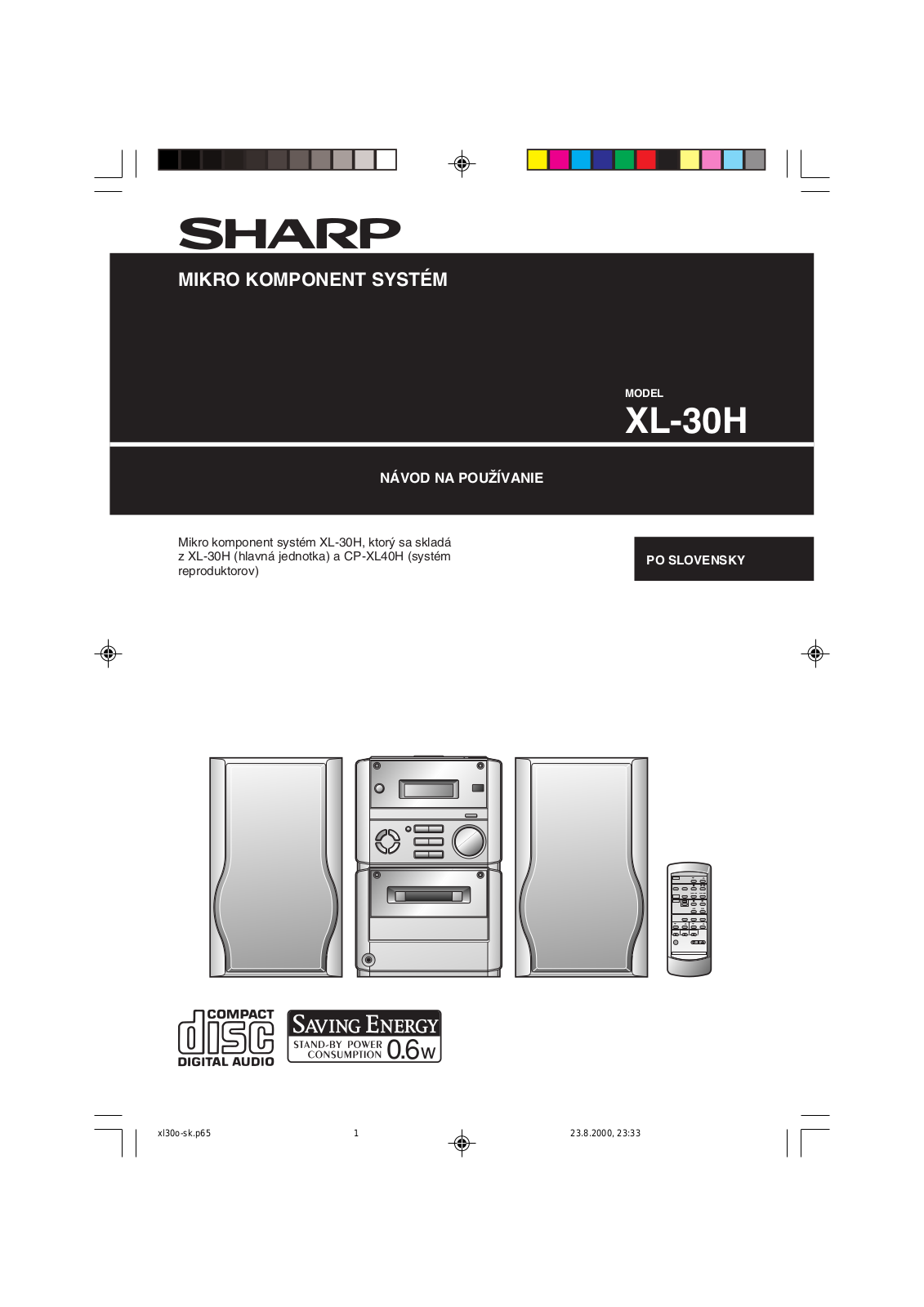 Sharp XL-30H User Manual