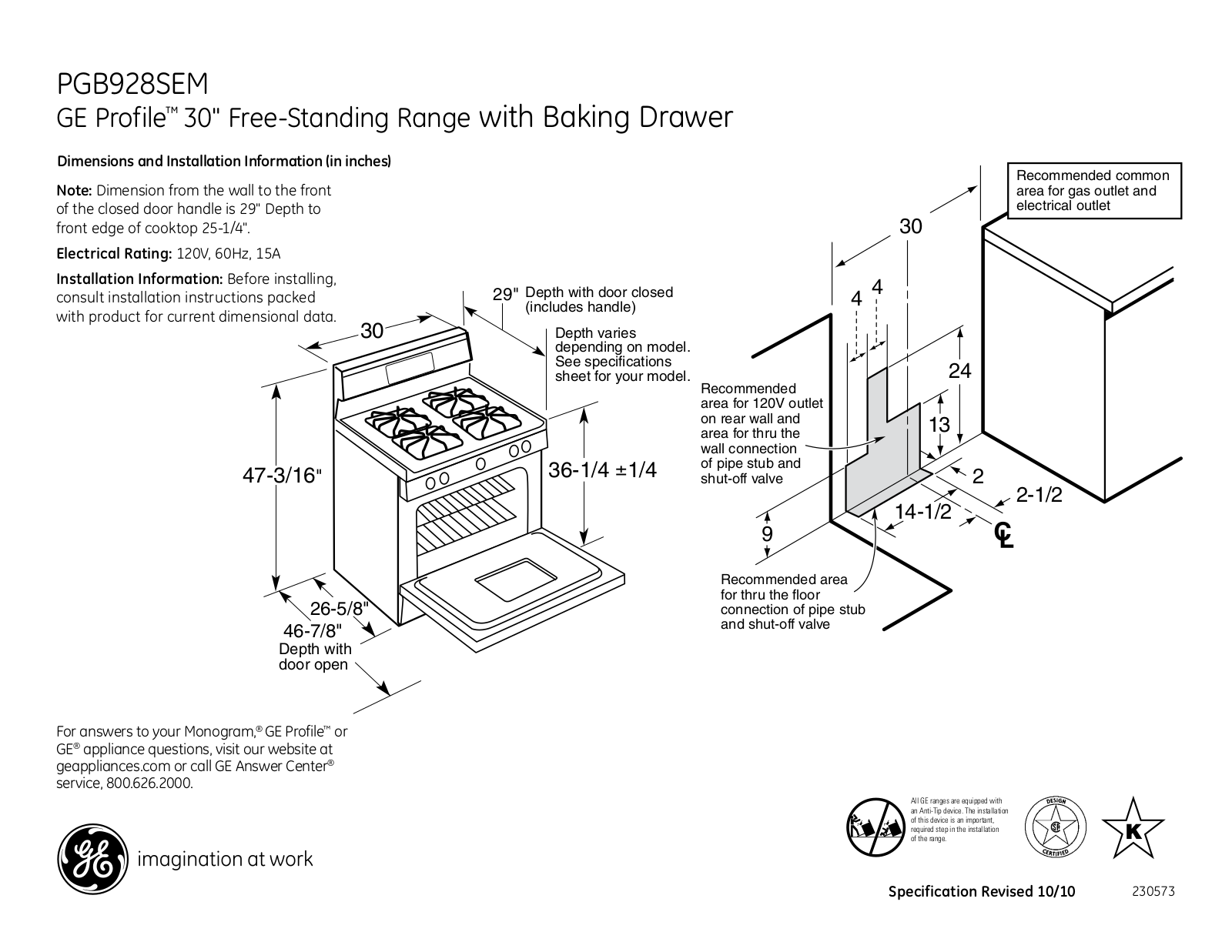 General Electric PGB928SEMSS User Manual