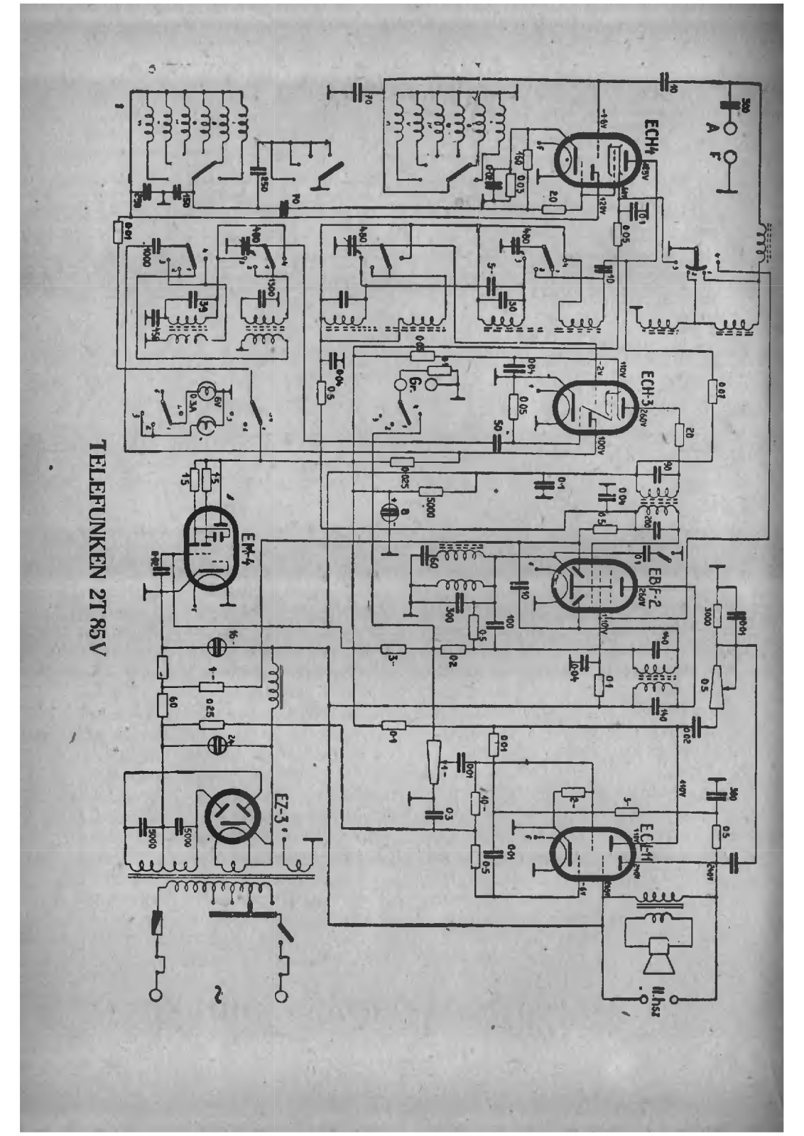 Telefunken 2T85V Schematic - ManualMachine.com