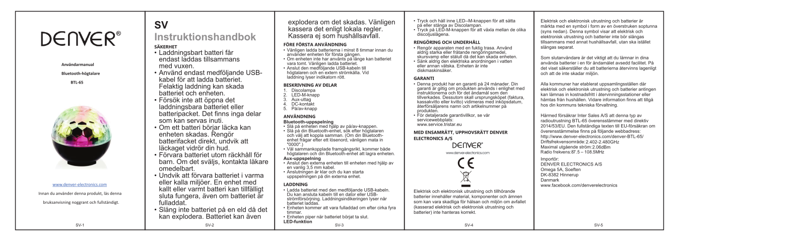DENVER BTL-65 User guide - ManualMachine.com