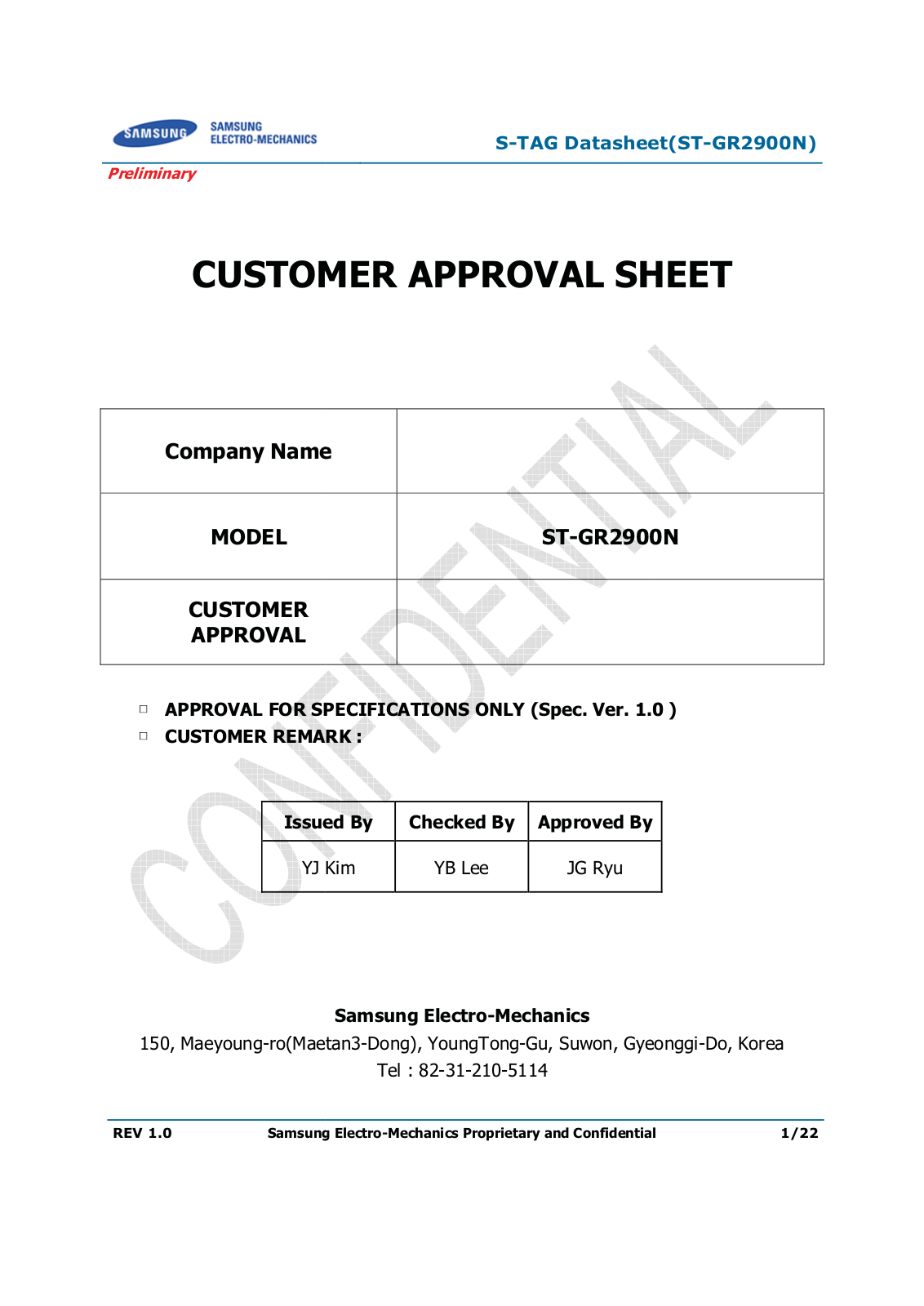 Samsung Electro Mechanics ST GR2900N User Manual