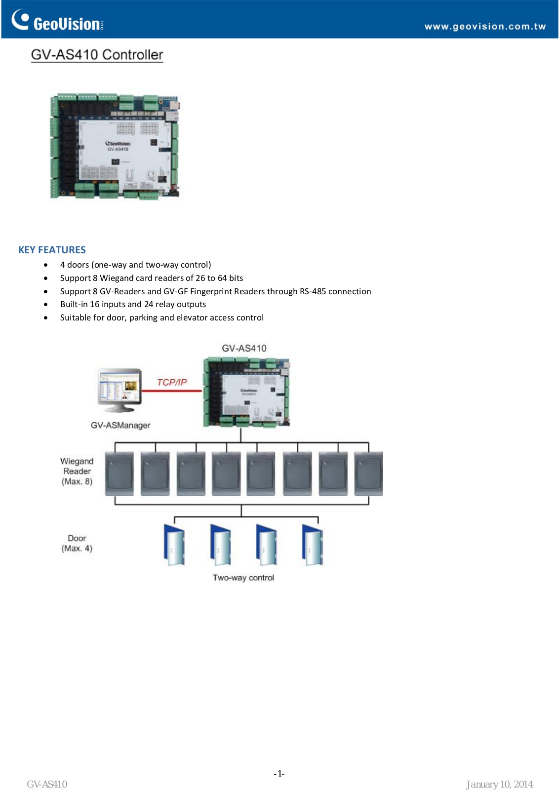 GeoVision AS410 User Manual