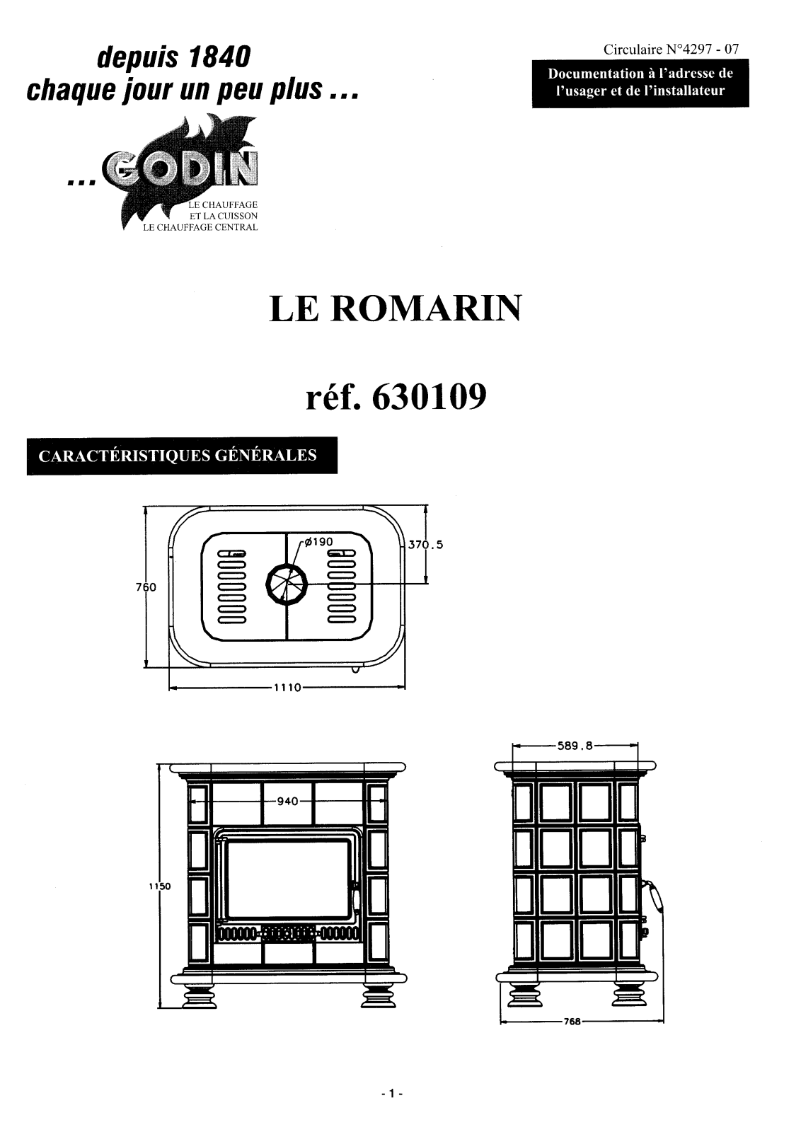 GODIN 630109 User Manual - ManualMachine.com