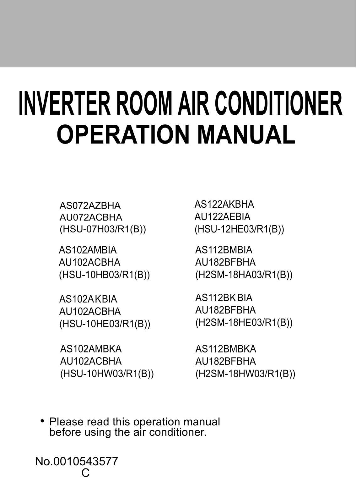 Haier H2SM-18HE03-R1 User Manual