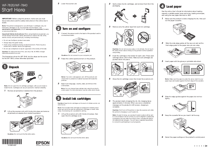 Epson Wf 7840 Start Guide 0119