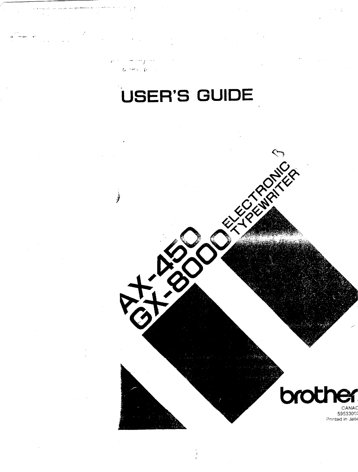 Brother GX-8000 Owner's Manual