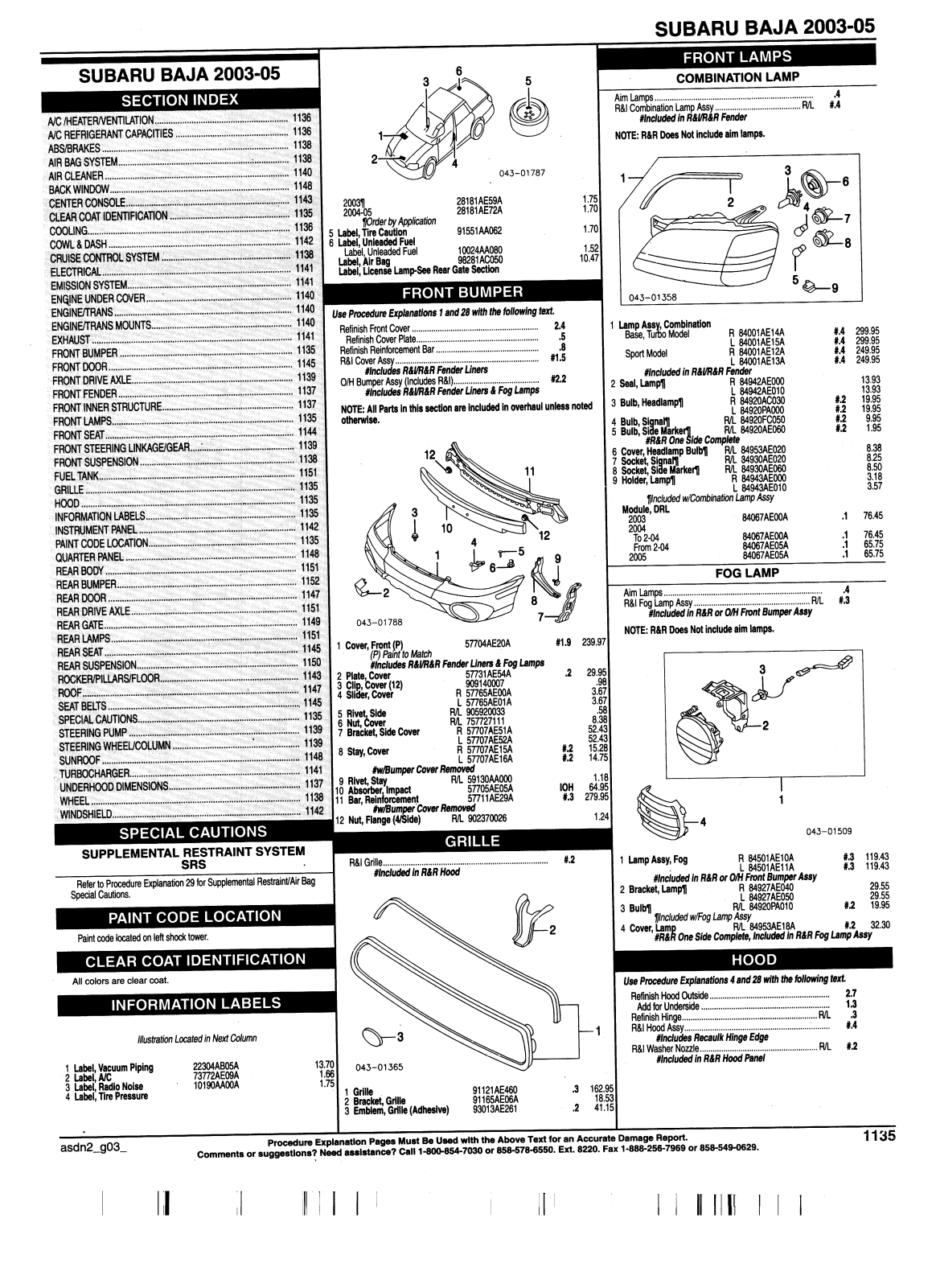 Subaru Baja 2003 User Manual