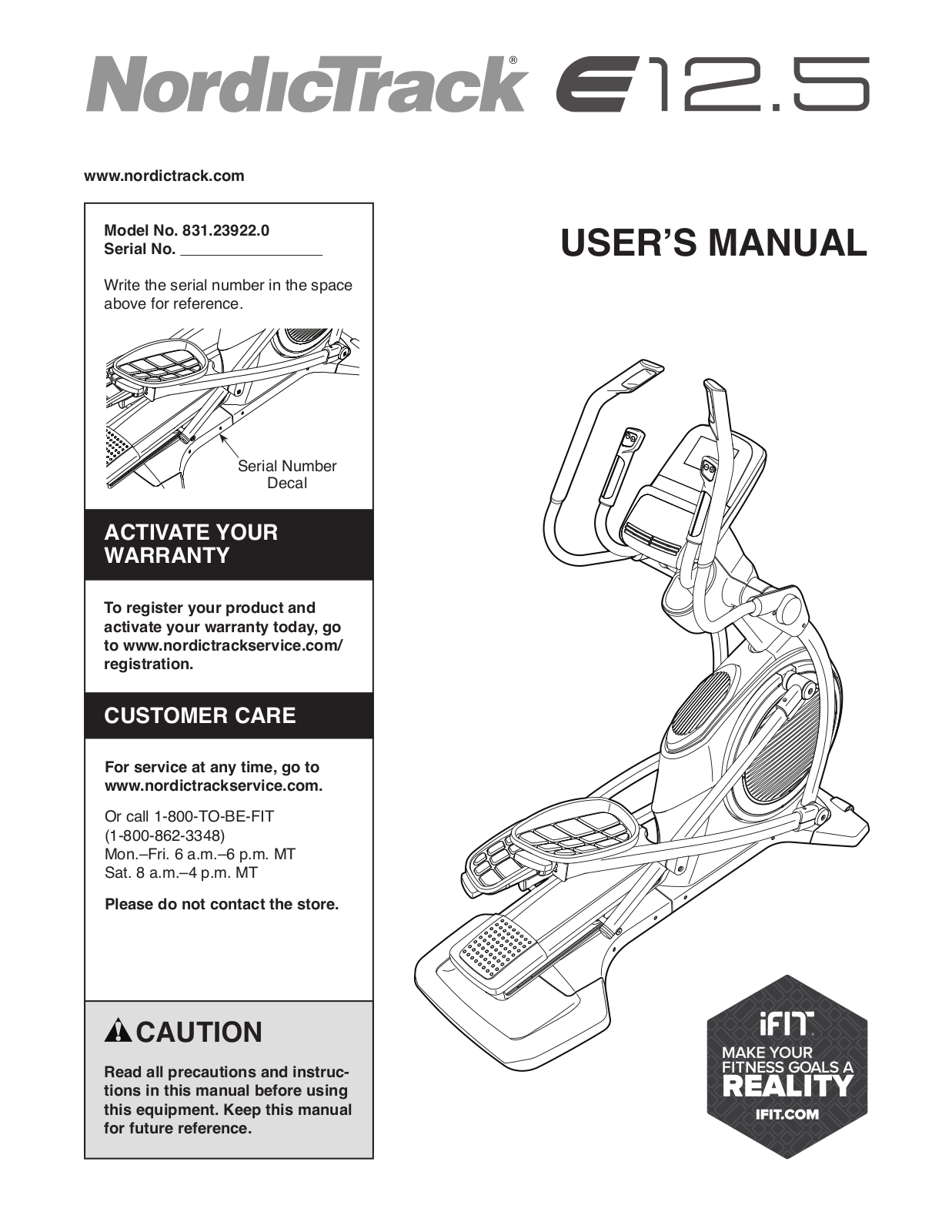 NordicTrack 831.239220 Owner's Manual