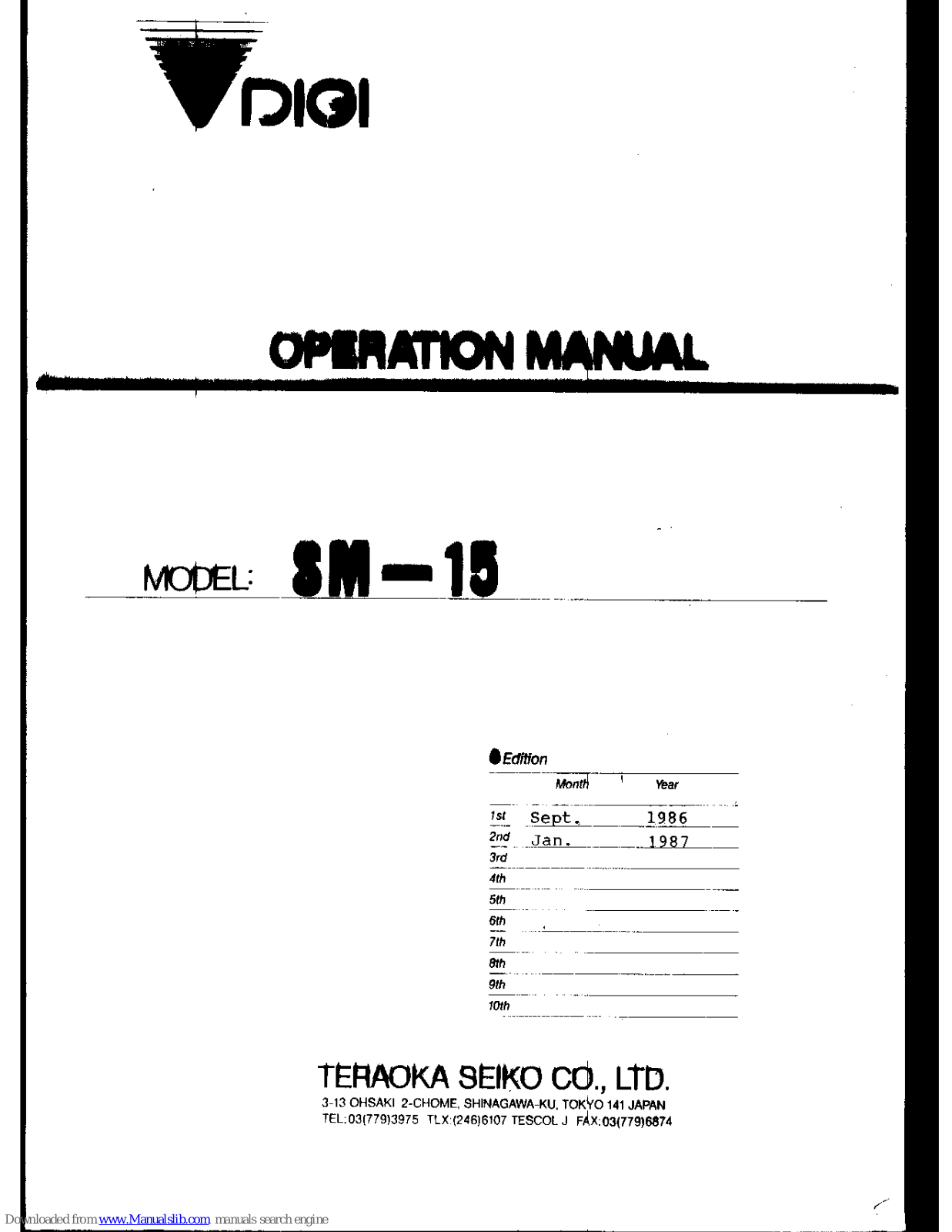 Digi SM15 Operation Manual