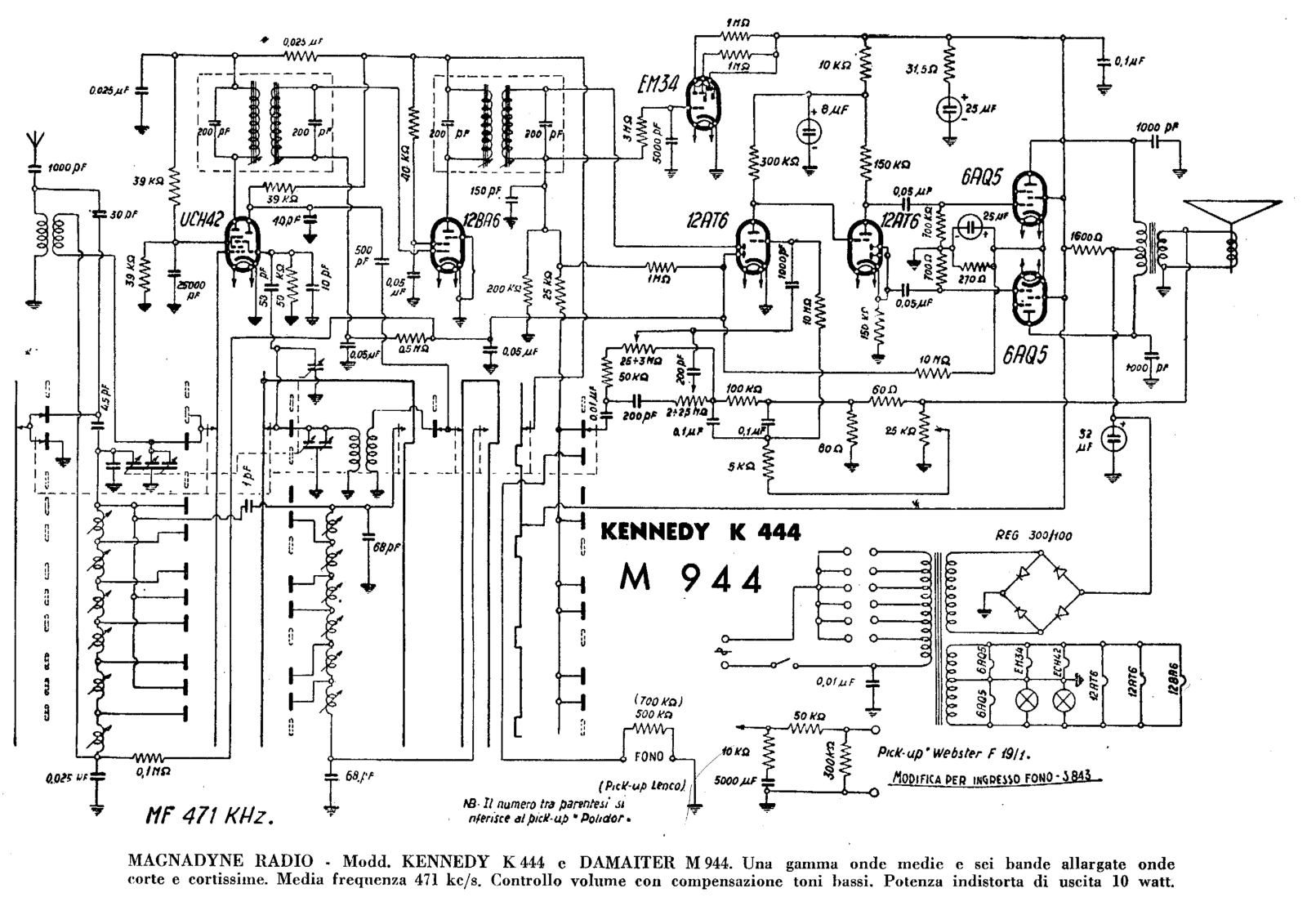 Kennedy k444, m944 schematic