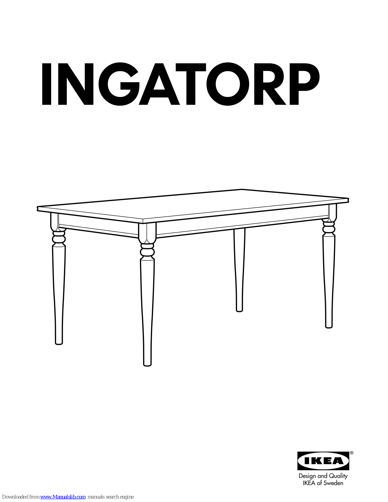 IKEA INGATORP extendable table, INGATORP Instructions Manual - ManualMachine.com
