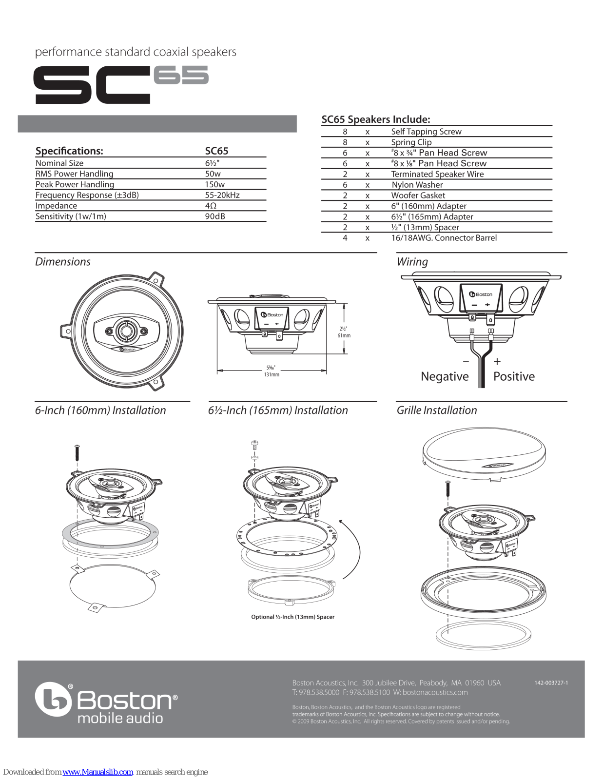 Boston SC65 Quick Manual