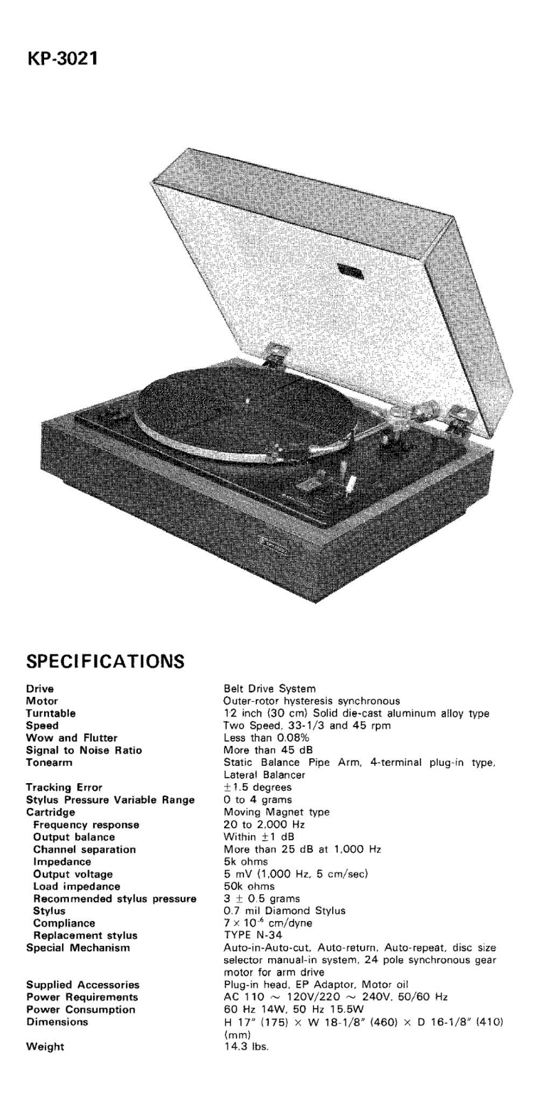 Kenwood KP-3021 Brochure