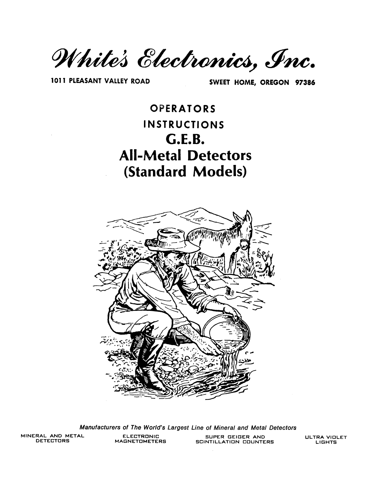 Whites Electronics GEB ALL METAL User Manual