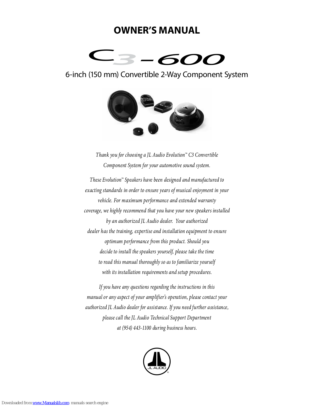 JL Audio Evolution C3-600 Owner's Manual