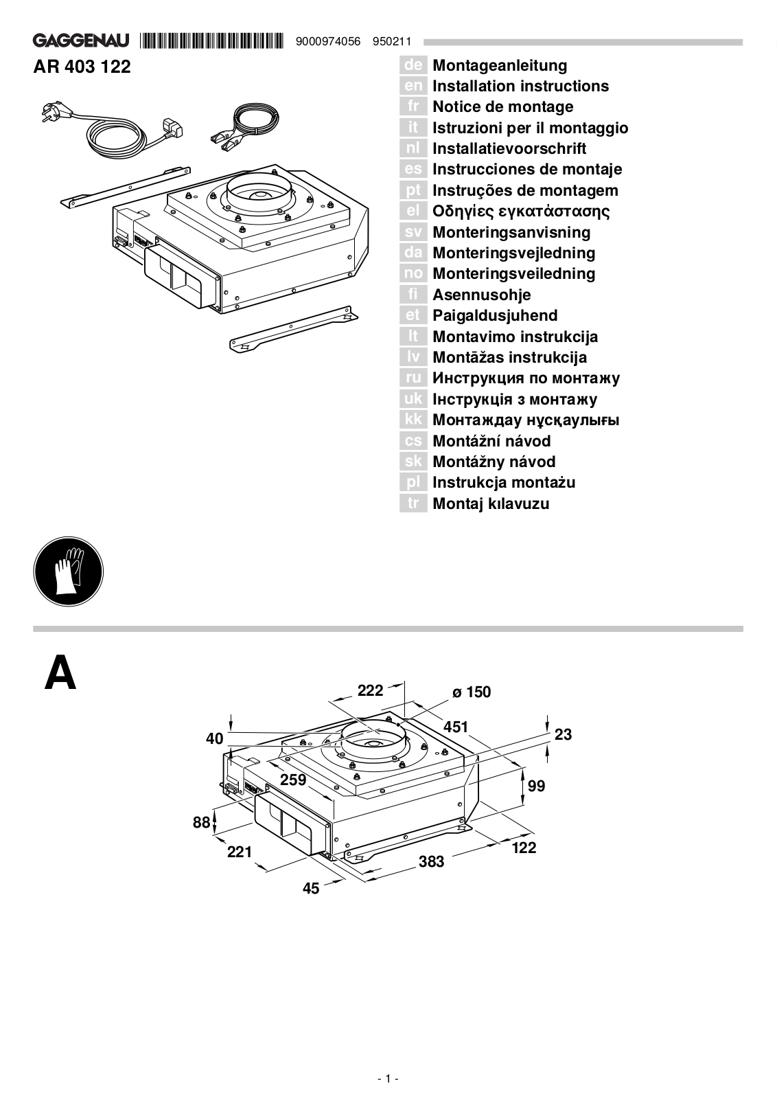 Gaggenau AR403122 User Manual