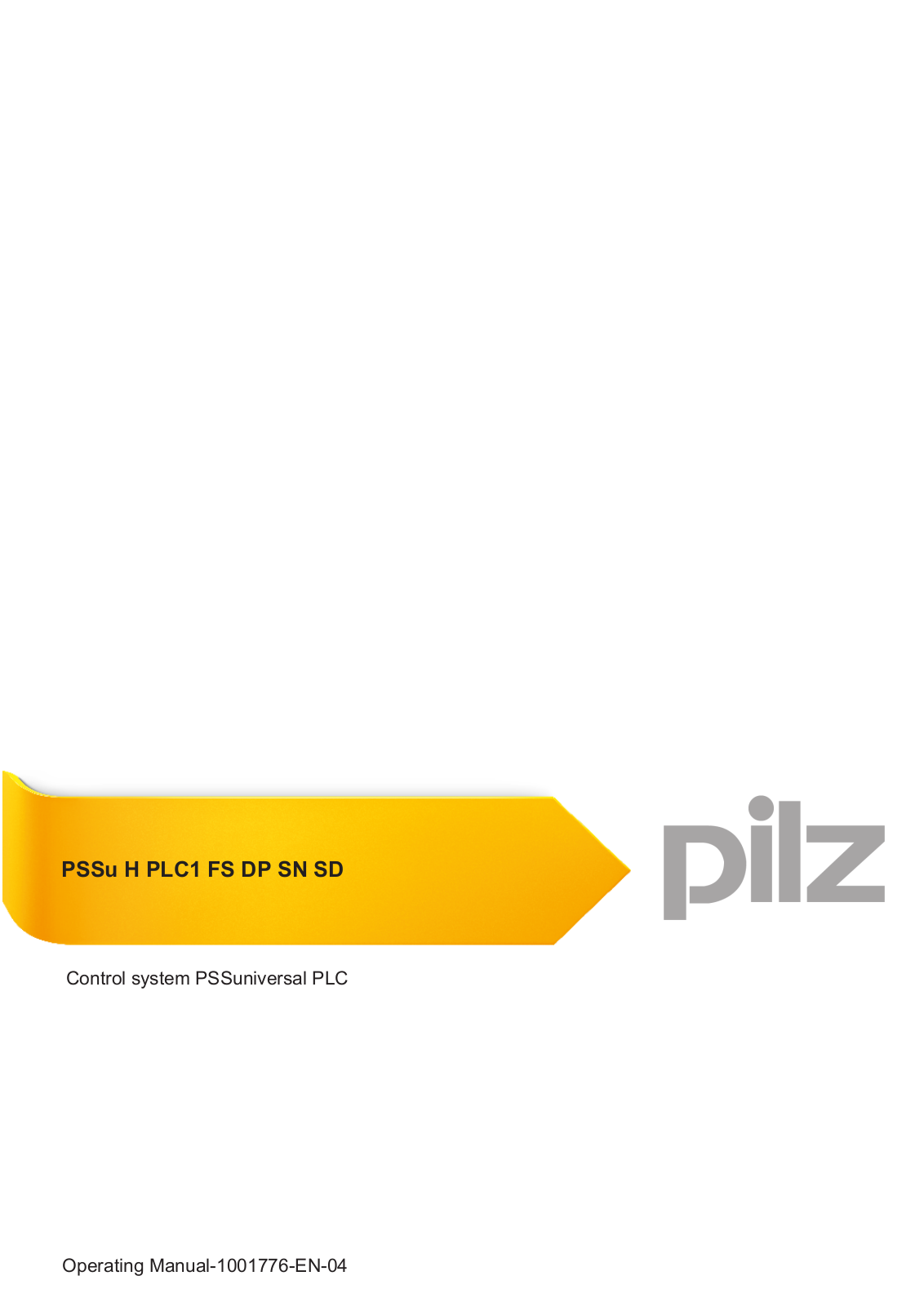 Pilz PSSu H PLC1 FS DP SN SD User Manual