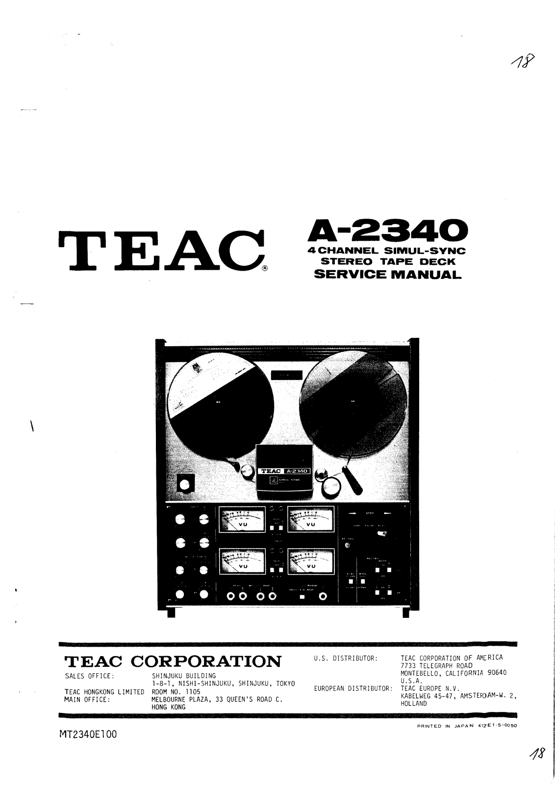 Teac A-2340 Service Manual