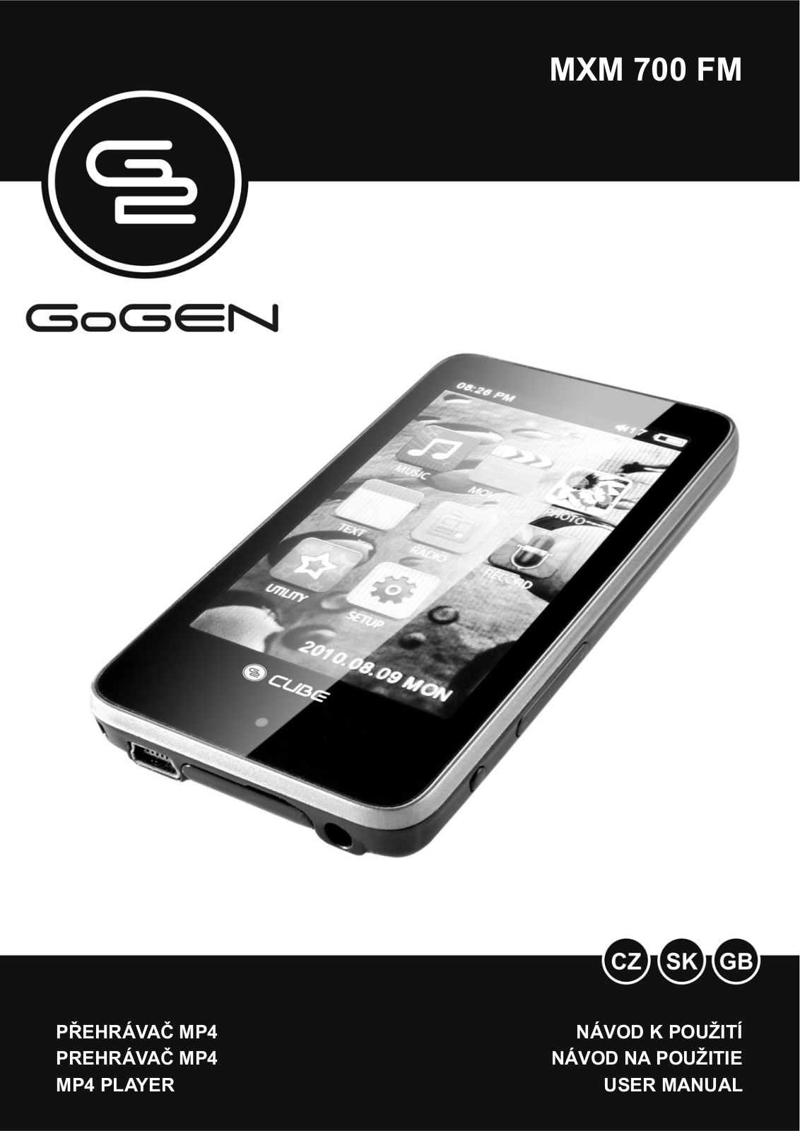 GoGEN MXM 700 Cube 16GB, MXM 700 Cube 8GB, MXM700 Cube User Manual