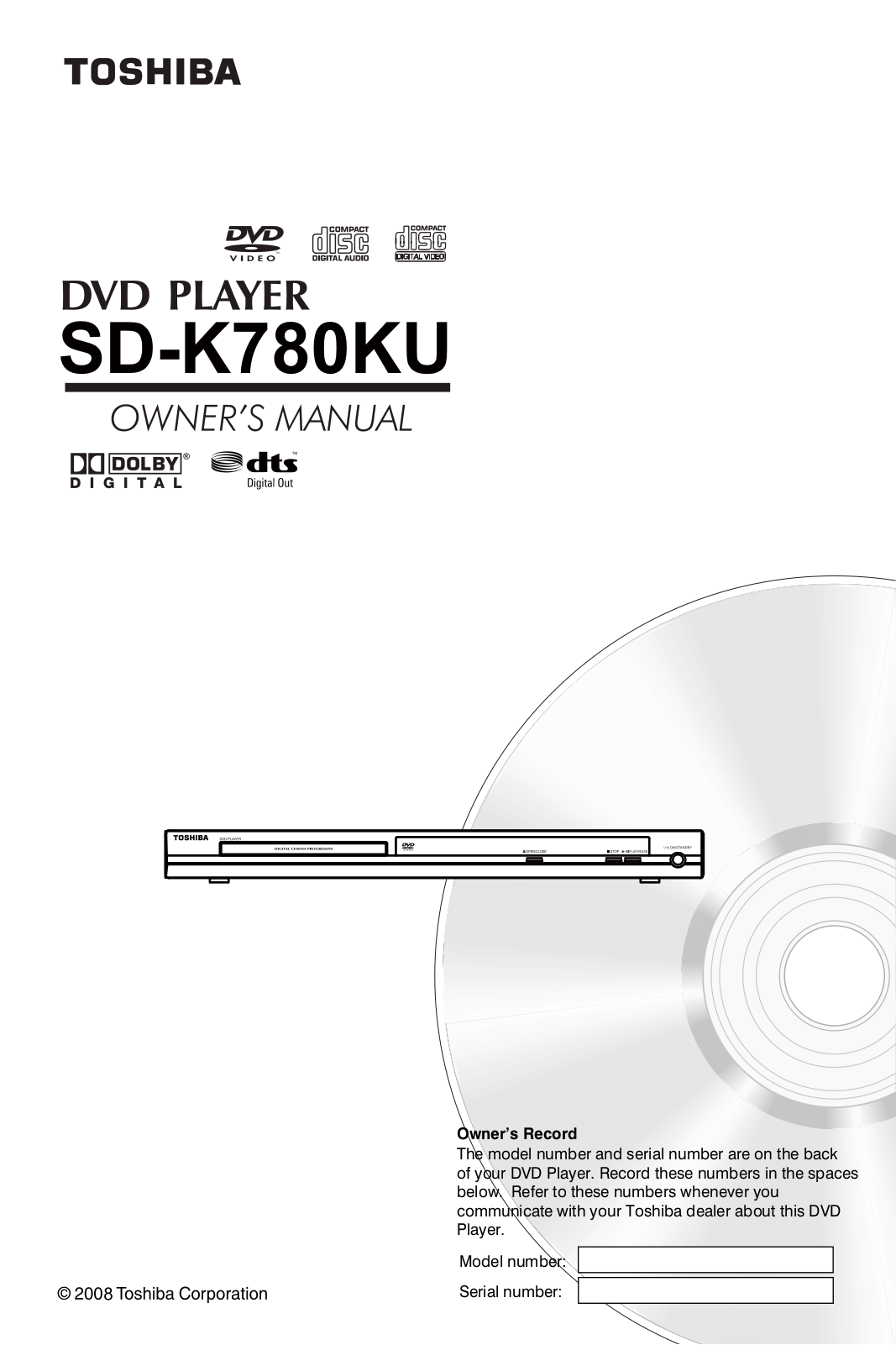 Toshiba SD-K780KU User Manual