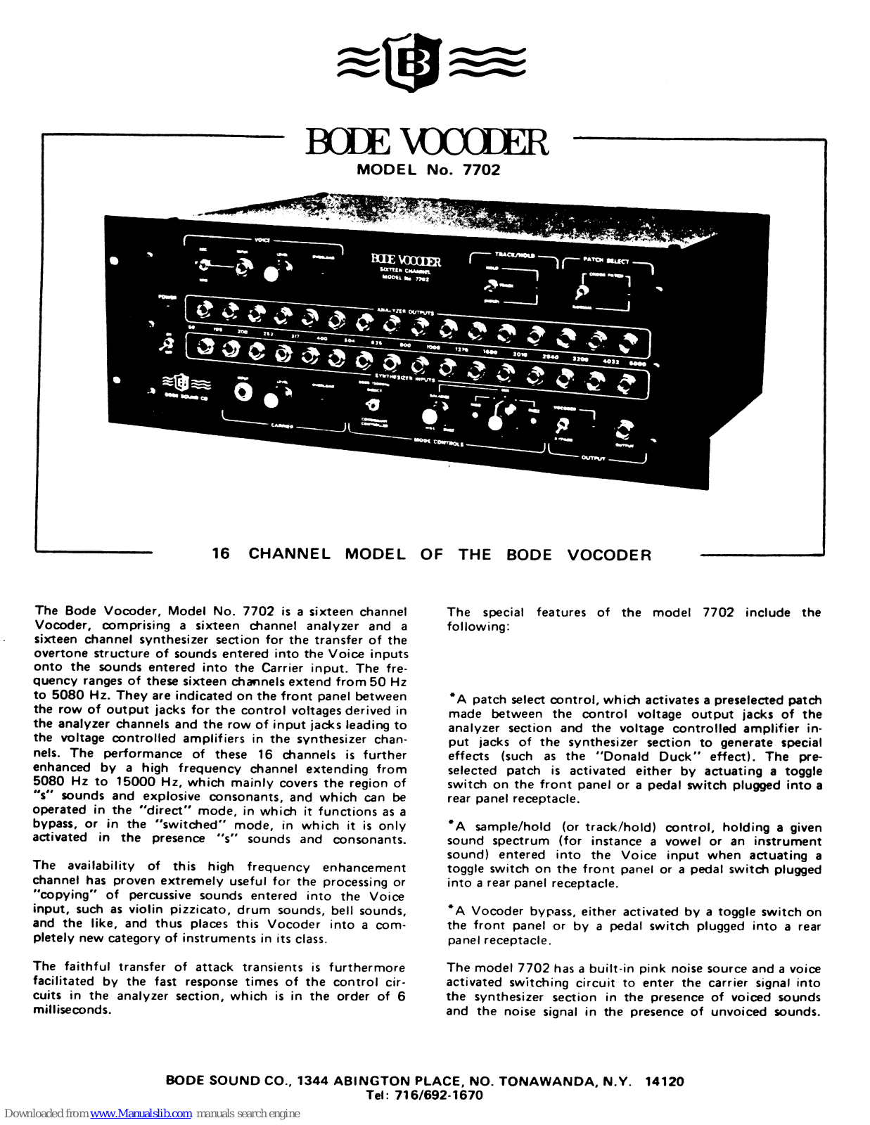 Bode 7702 User Manual - ManualMachine.com