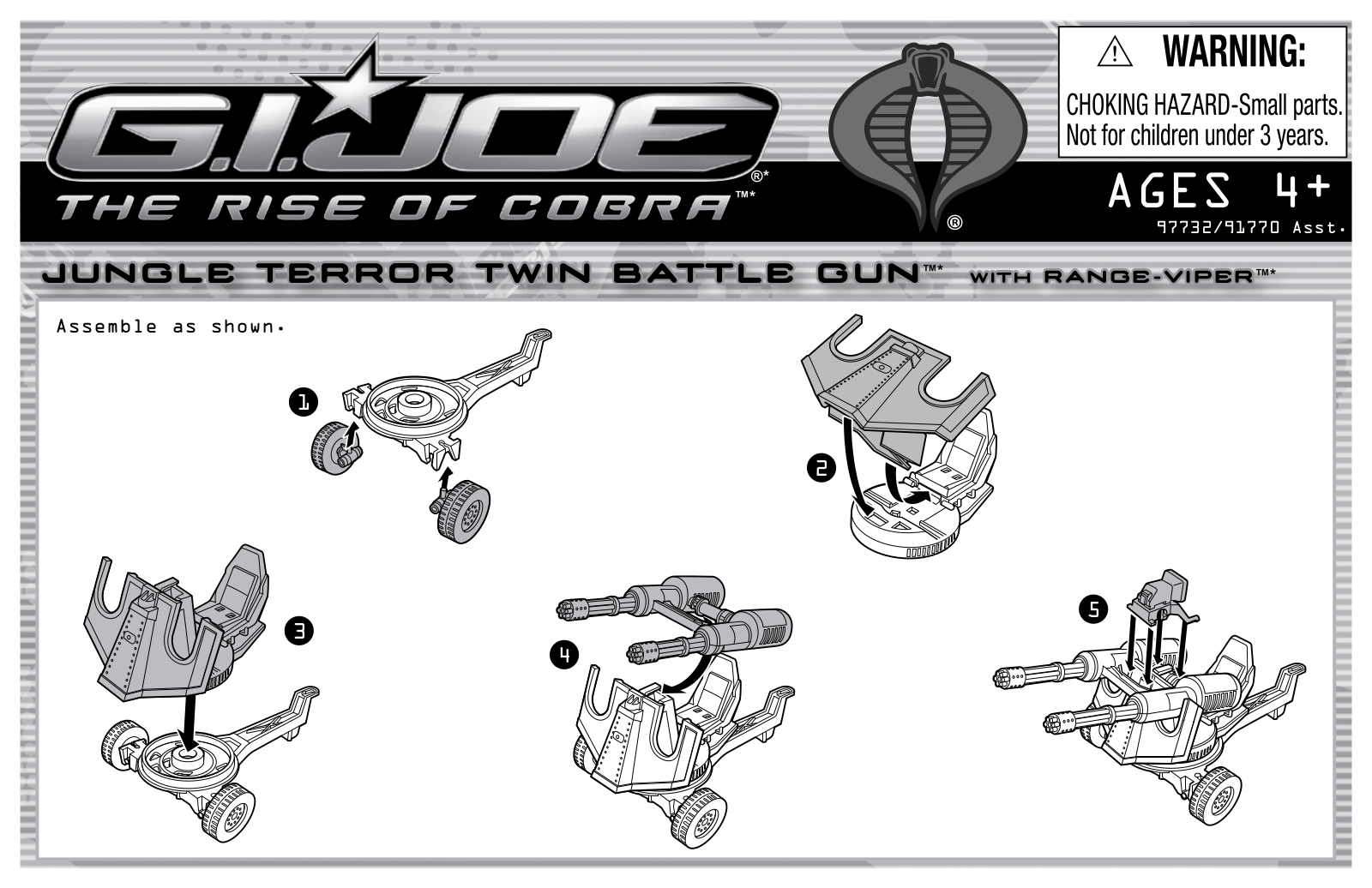 HASBRO GI Joe ROC Jungle Terror Twin Battle Gun User Manual