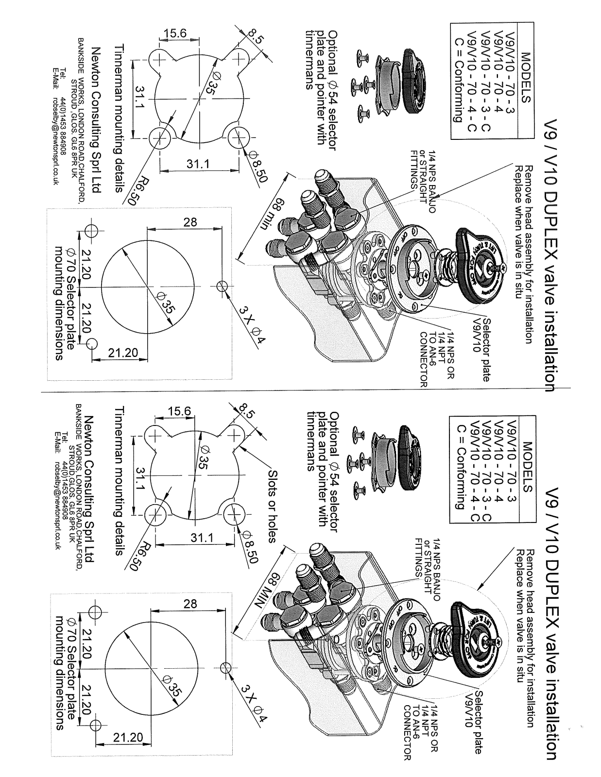 Newton Consulting V9 DUPLEX, V10 DUPLEX Installation Guide - ManualMachine.com
