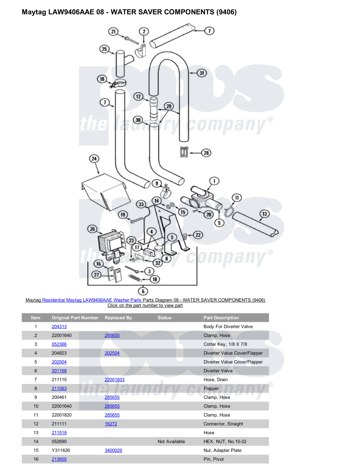 Maytag LAW9406AAE Parts Diagram