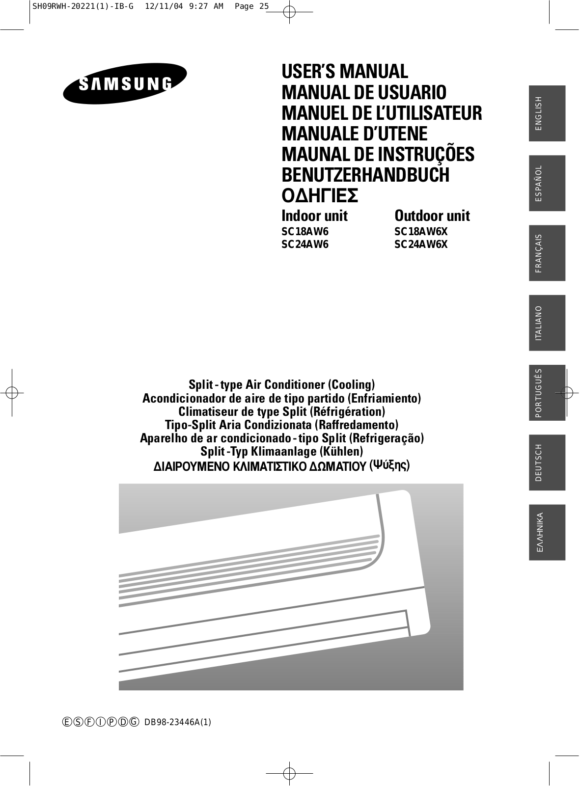 Samsung SC-24AW6, SC-18AW6 User Manual