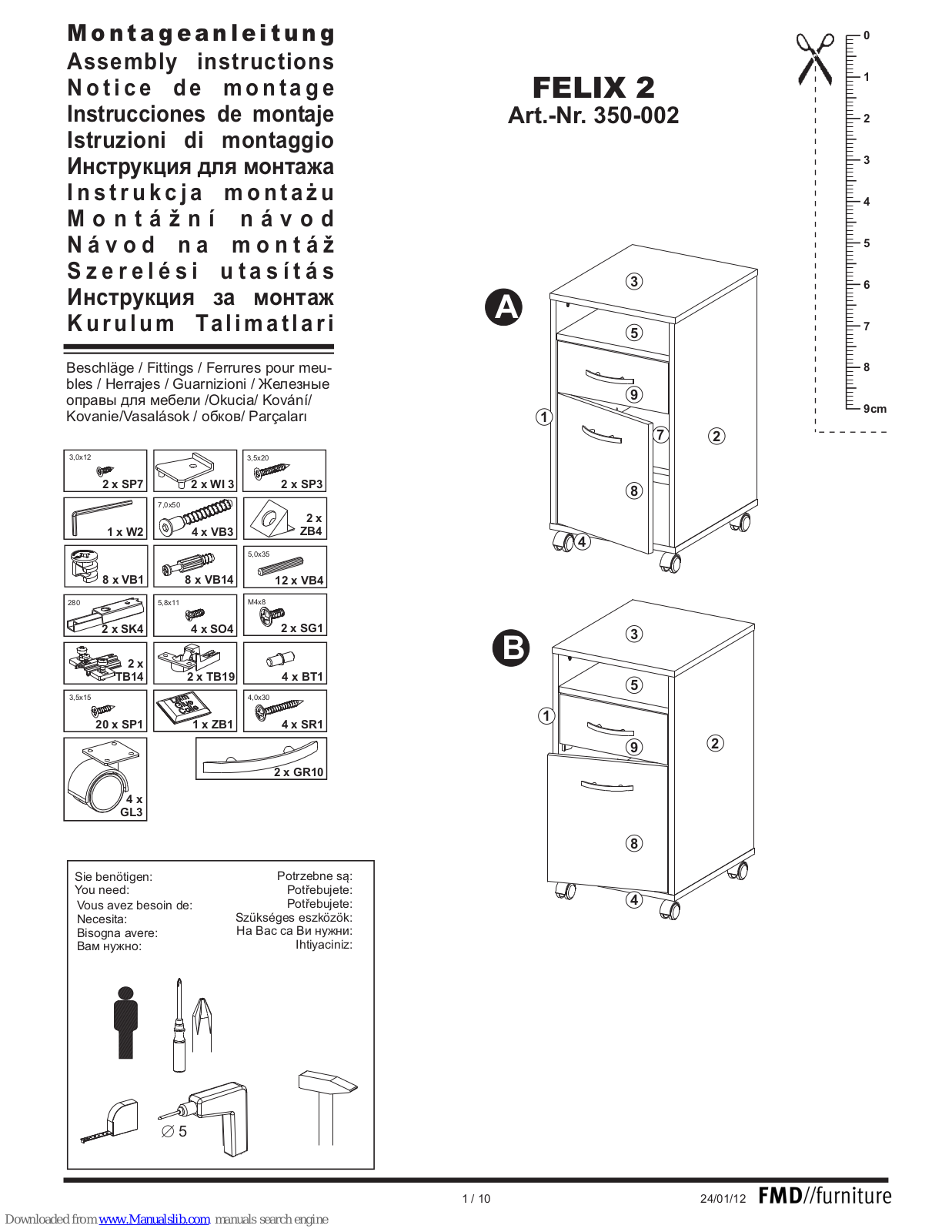 FMD FELIX 2, 350-002 Assembly Instructions Manual - ManualMachine.com